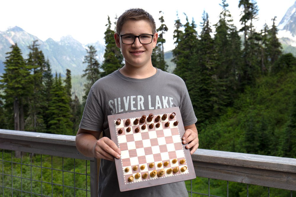 12" Magnetic Travel Chess Set in Rosewood Color - Chess Set - Chess-House