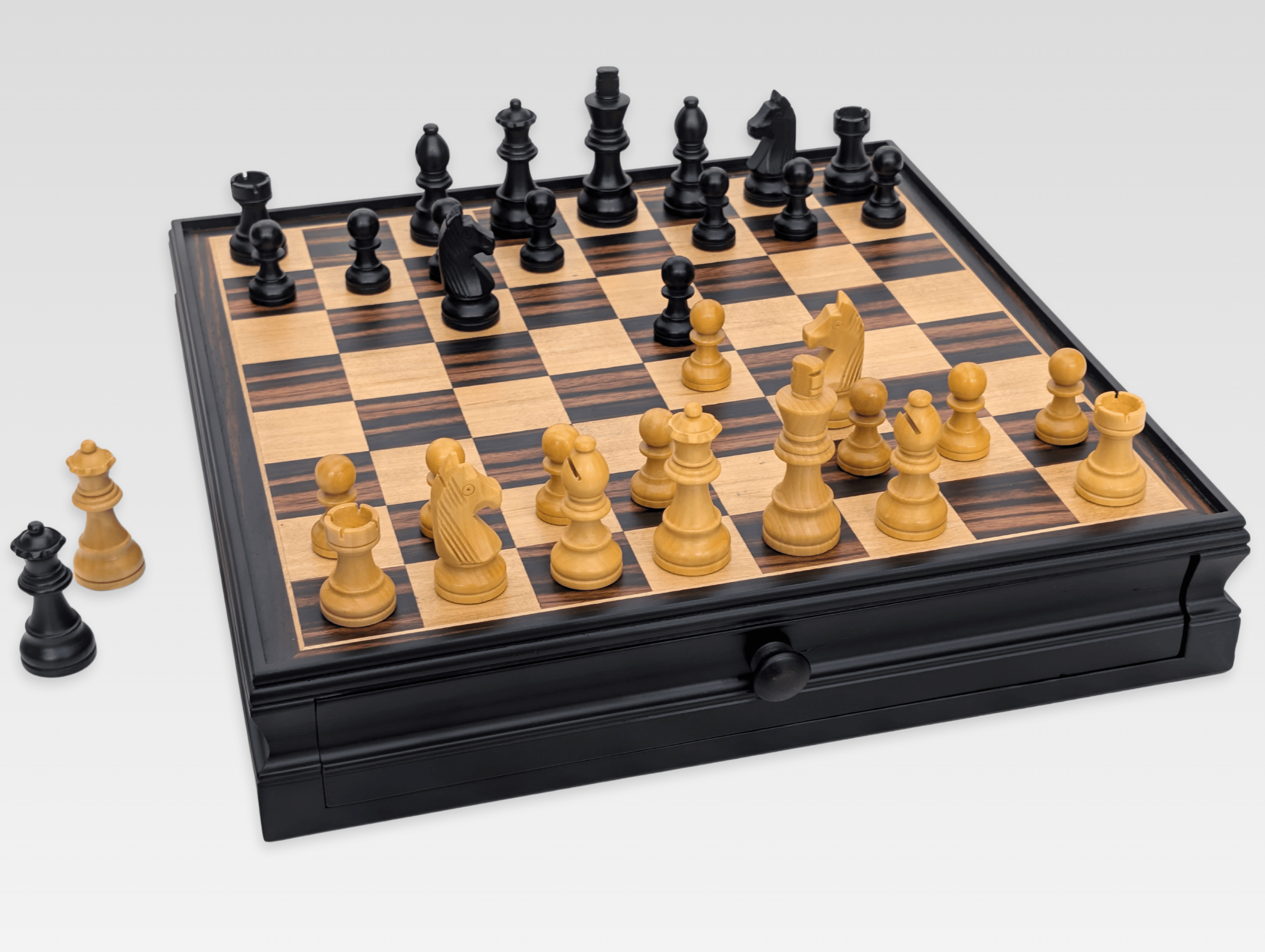 15" Magnetic Wooden Chess Storage Set with Drawer - Chess Set - Chess-House