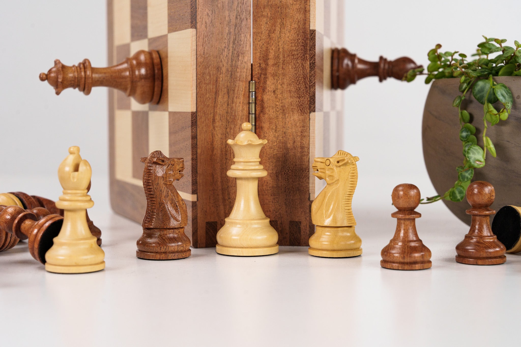 16" Folding Magnetic Wooden Chess Set - Chess Set - Chess-House