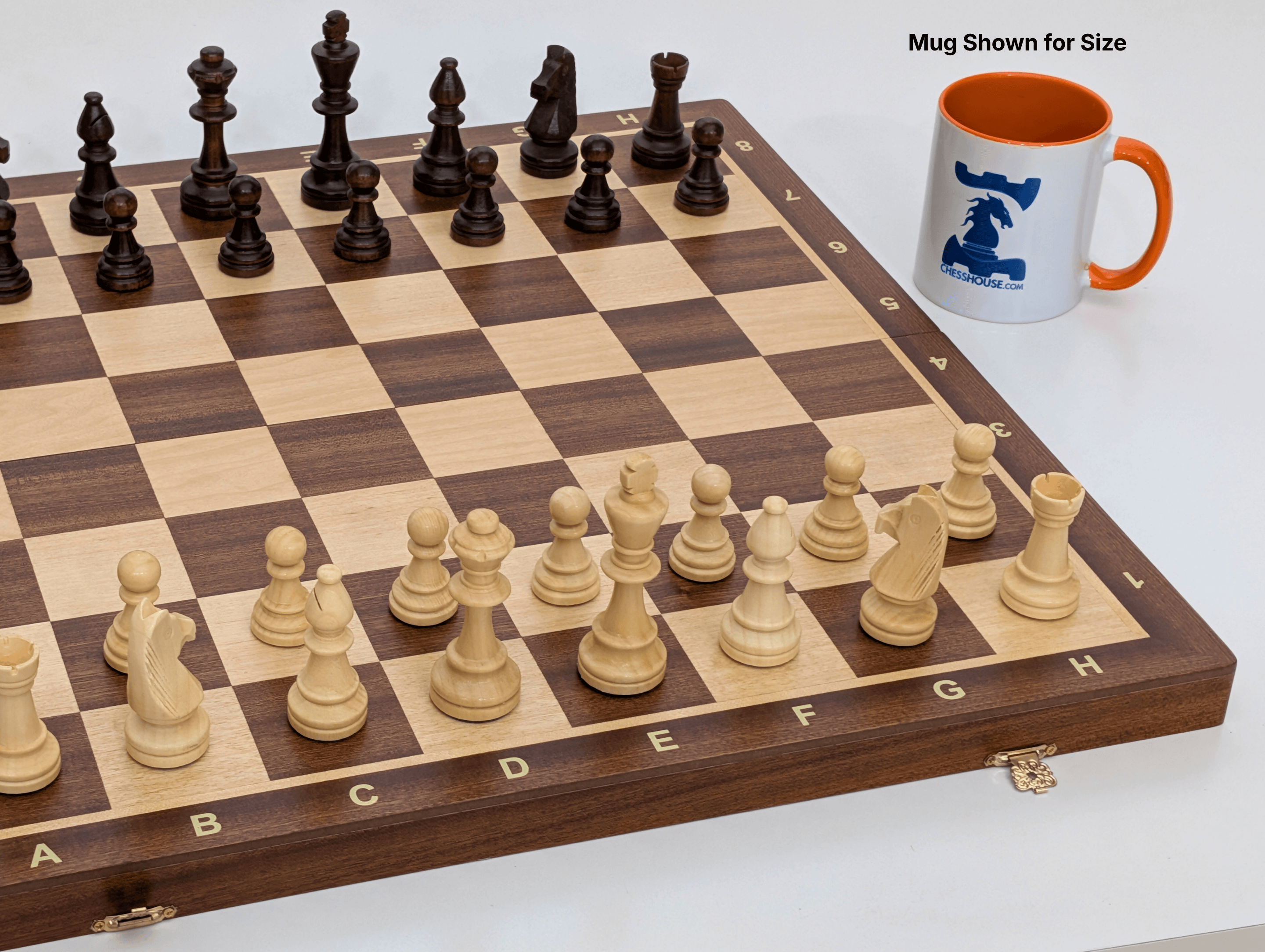20.5" Folding Mahogany Maple Wooden Chess Set - Chess Set - Chess-House
