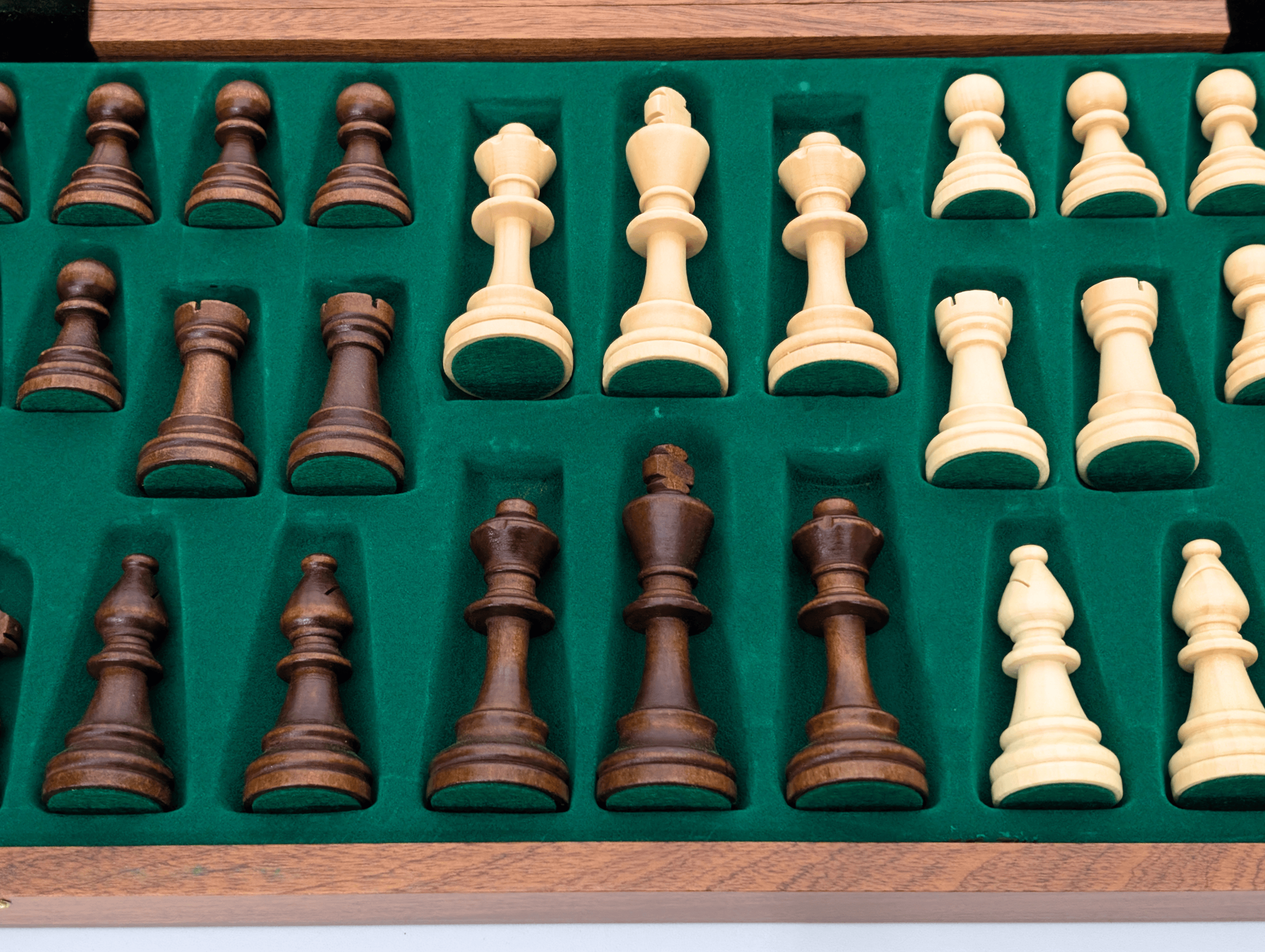 20.5" Folding Mahogany Maple Wooden Chess Set - Chess Set - Chess-House