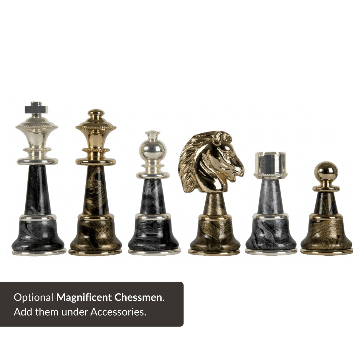 23.5" Black Italian Marble Chess Table - Table - Chess-House