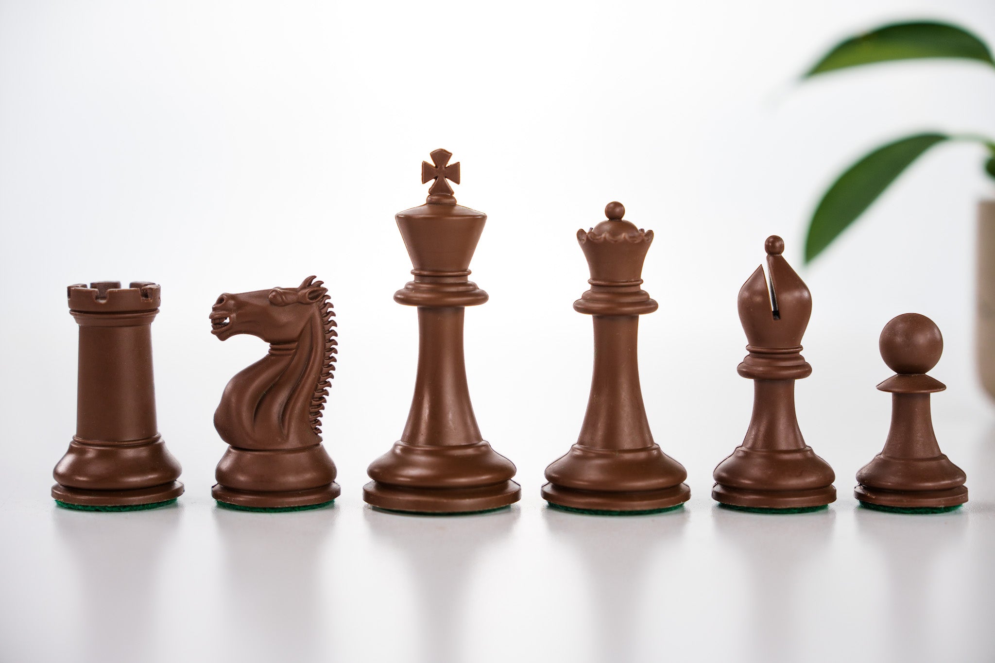 3 3/4" Emisario Player Chess Pieces - Brown and White - Piece - Chess-House