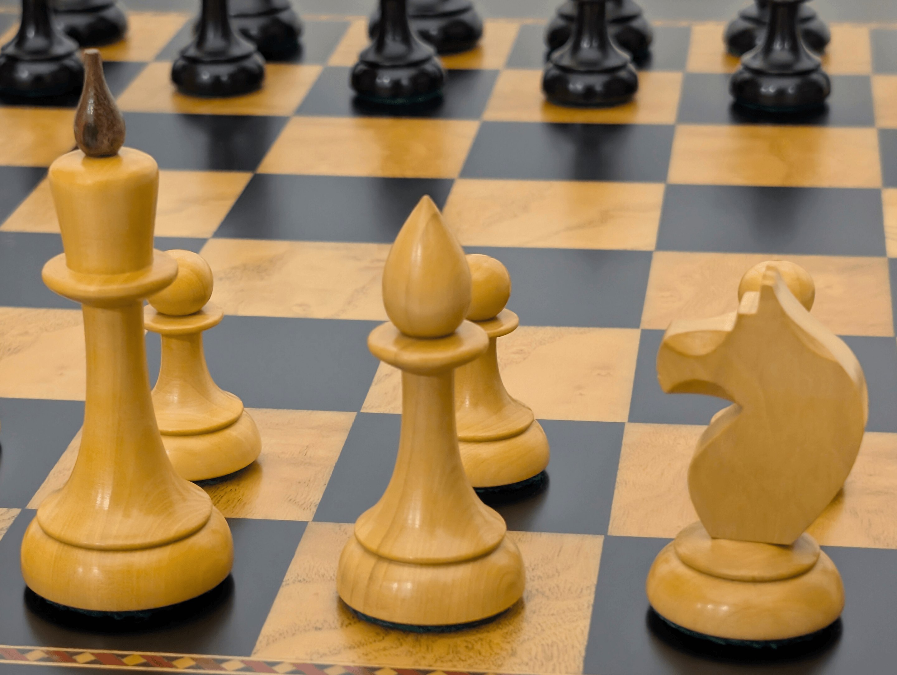 3.75" Queen's Gambit Chess Pieces - Black and Boxwood - Piece - Chess-House