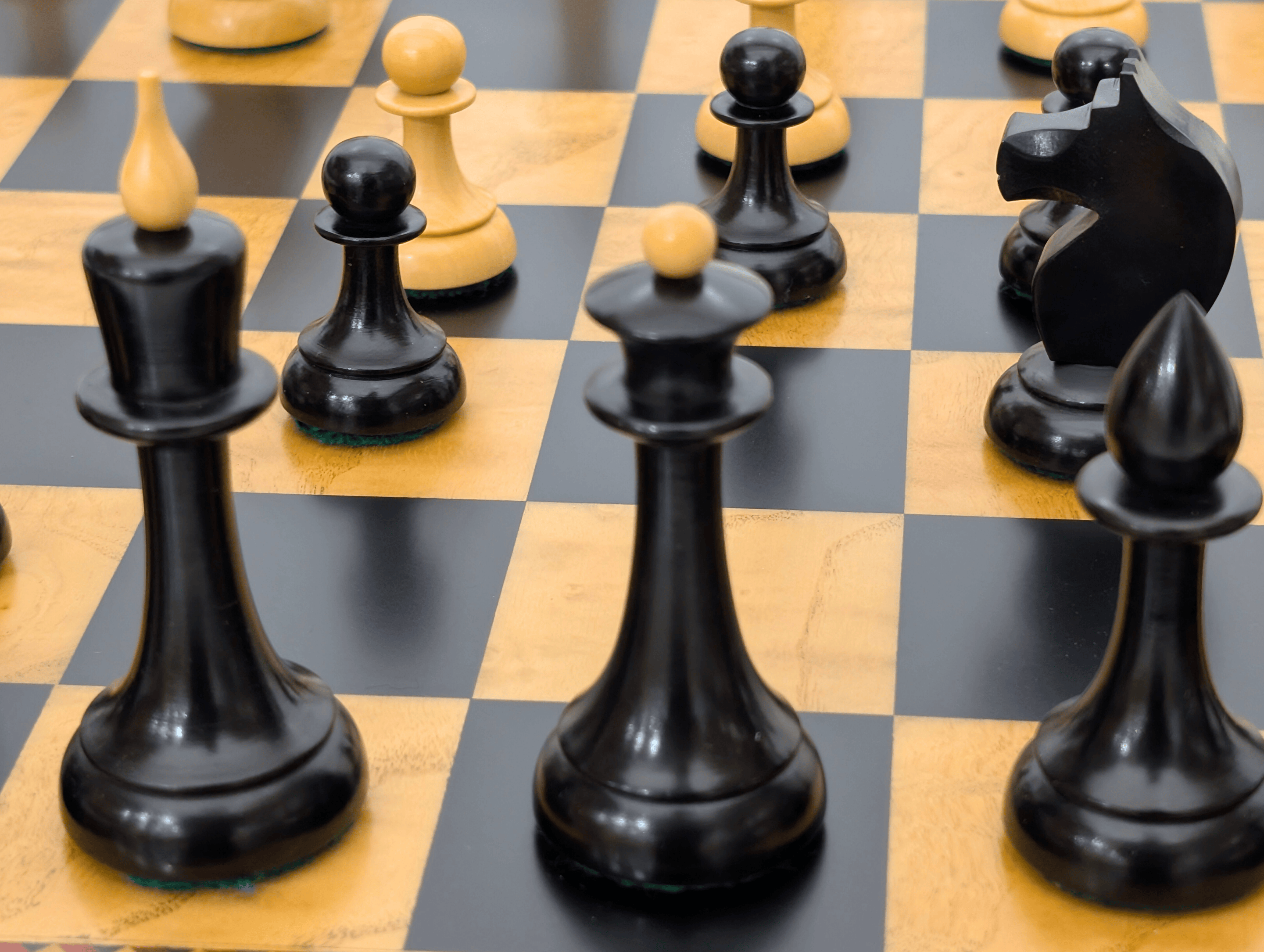 3.75" Queen's Gambit Chess Pieces - Black and Boxwood - Piece - Chess-House