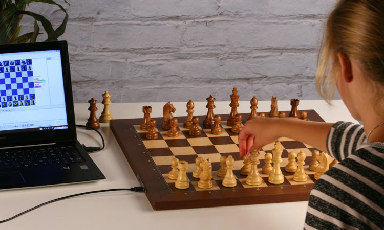 DEAL ITEM: The DGT Electronic Chessboard USB in Rosewood - Open Box - Chess-House
