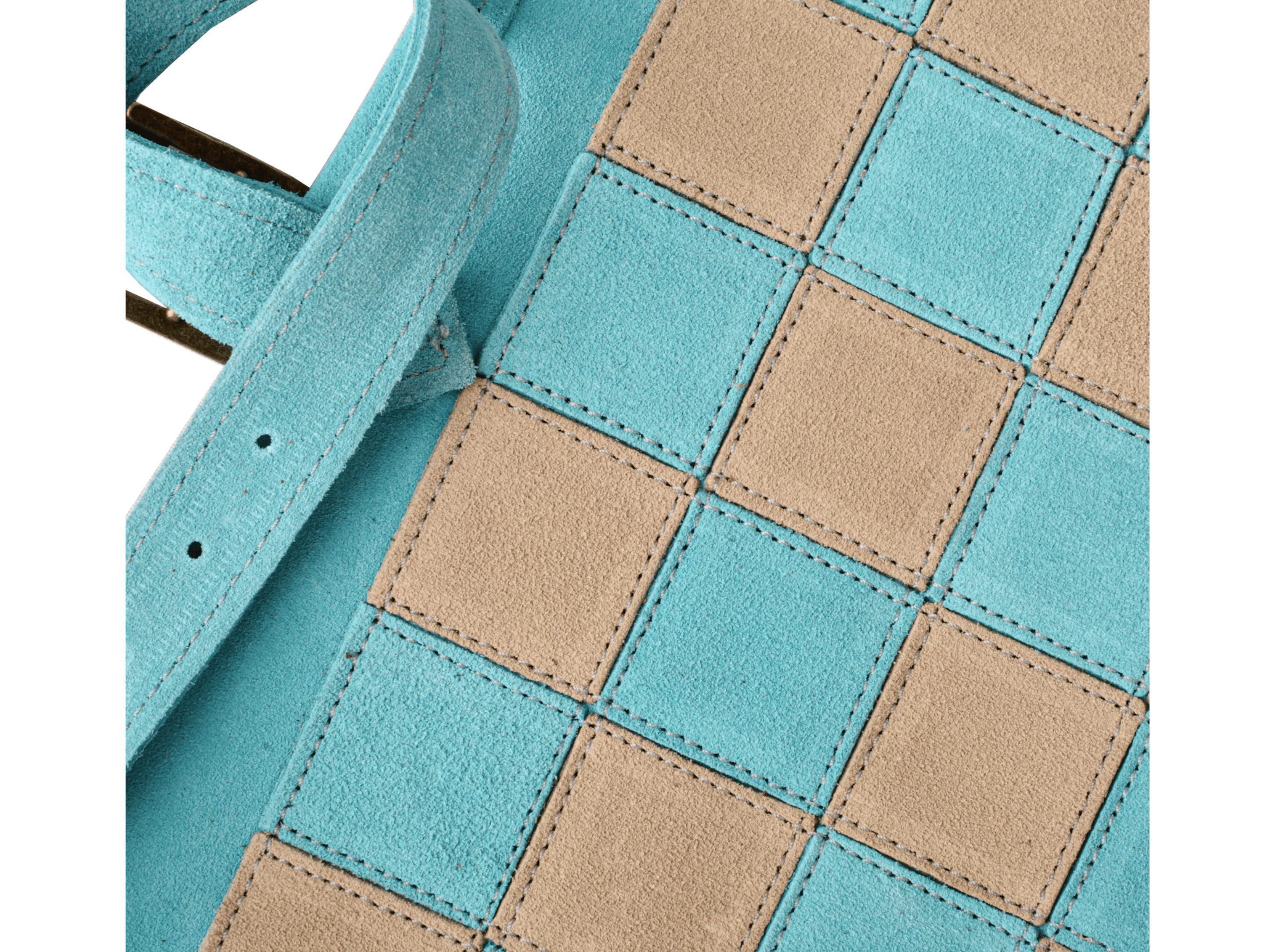 Handcrafted Suede Leather Roll-Up Chess Set with Metal Chessmen - 18″ x 12″ (Made in Greece) - Chess Set - Chess-House