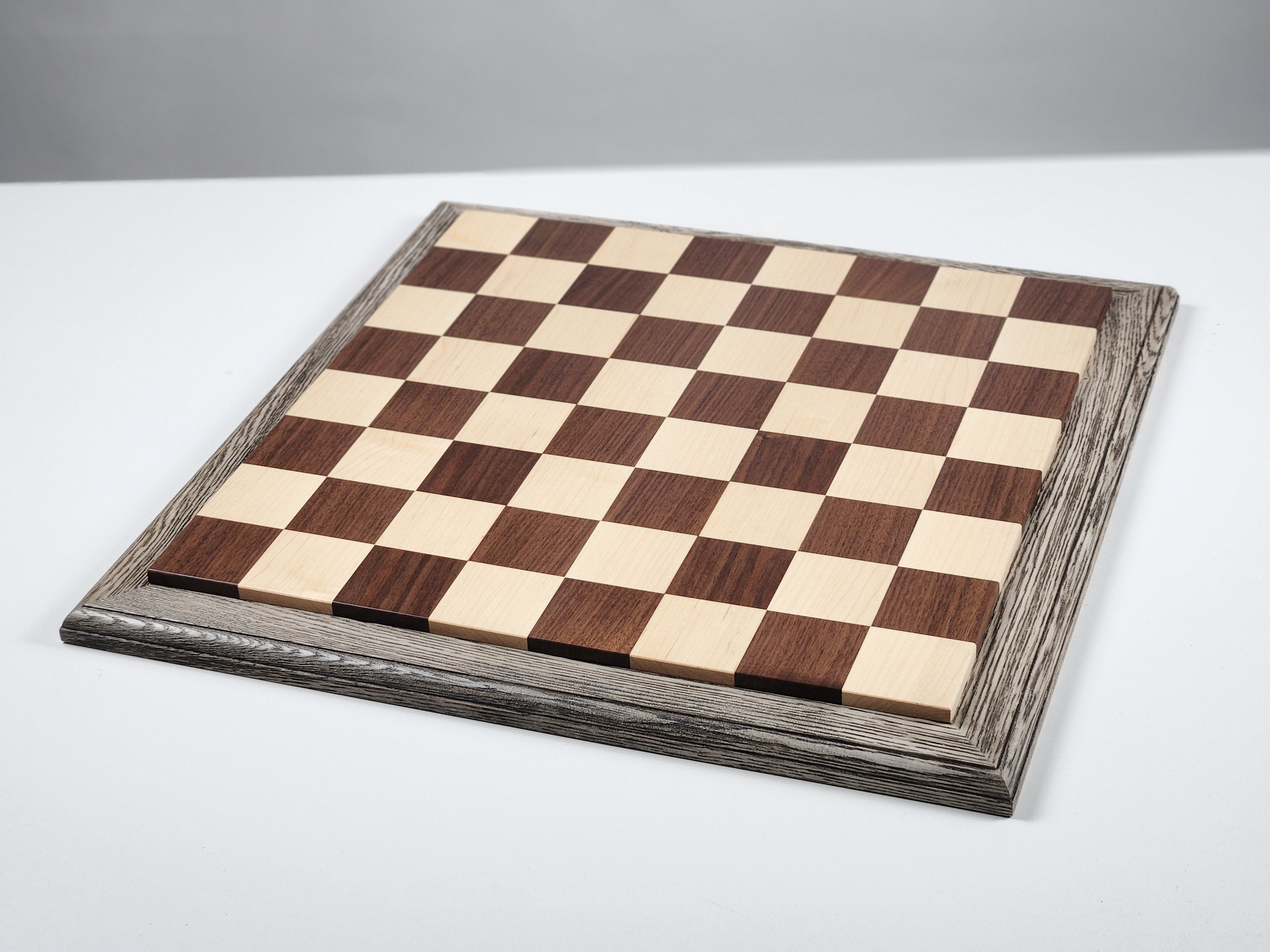 JLP Hardwood Chessboard - Stained Oak Boarder - Board - Chess-House