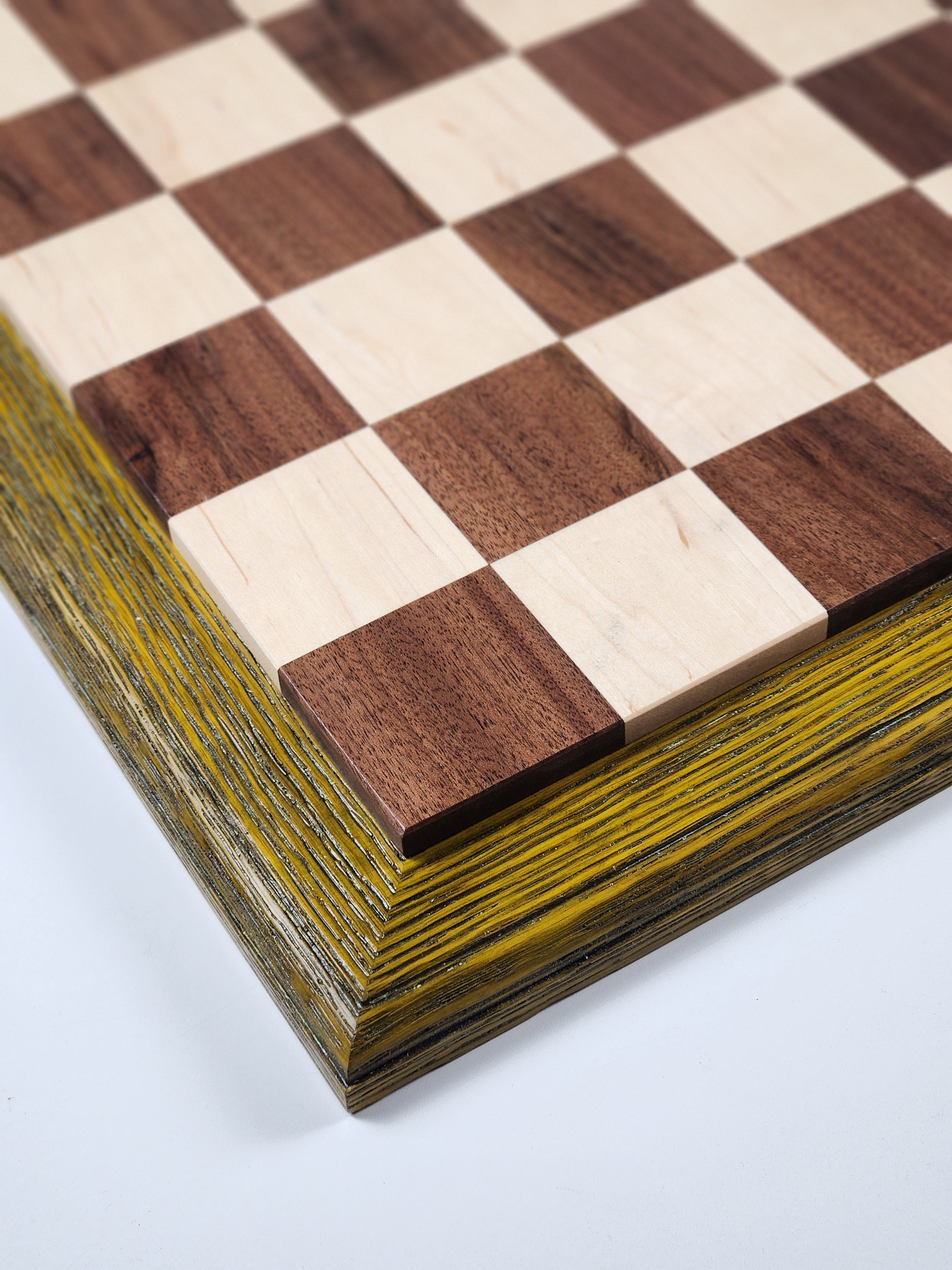 JLP Hardwood Chessboard - Stained Oak Boarder - Board - Chess-House