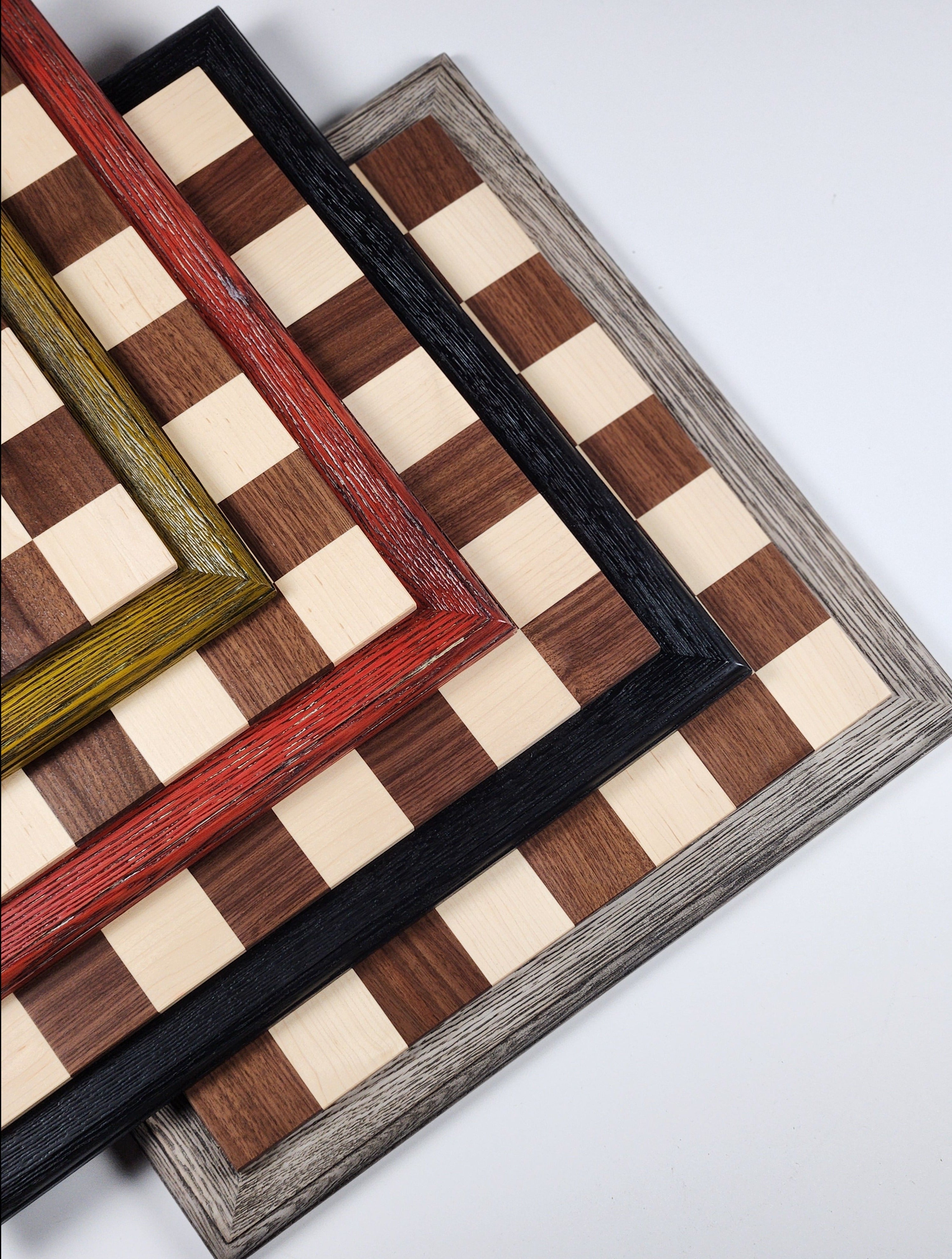 JLP Hardwood Chessboard - Stained Oak Boarder - Board - Chess-House