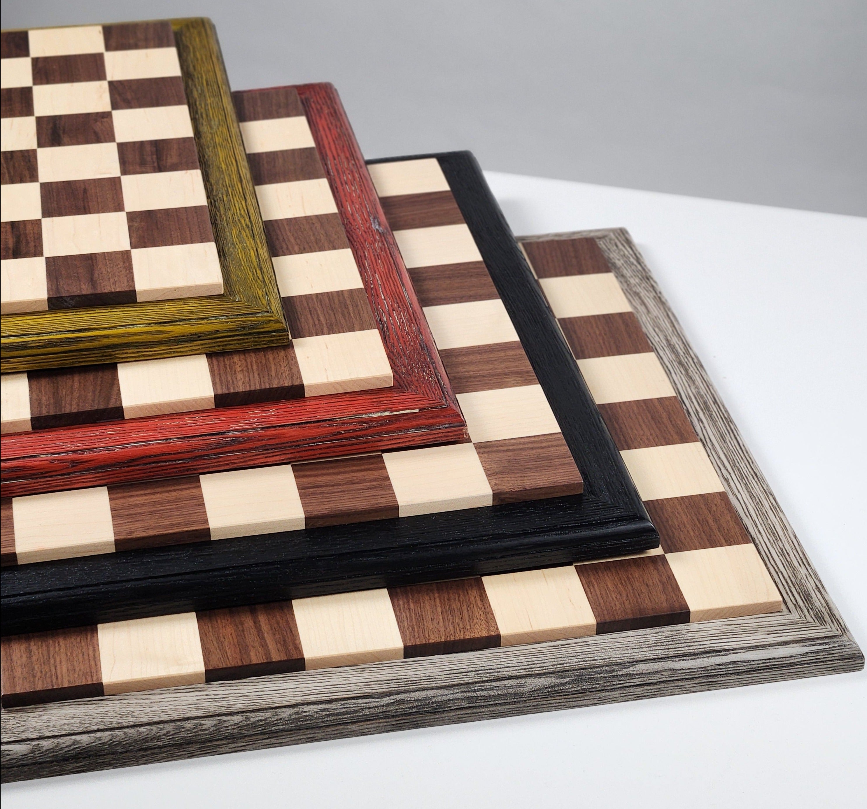 JLP Hardwood Chessboard - Stained Oak Boarder - Board - Chess-House