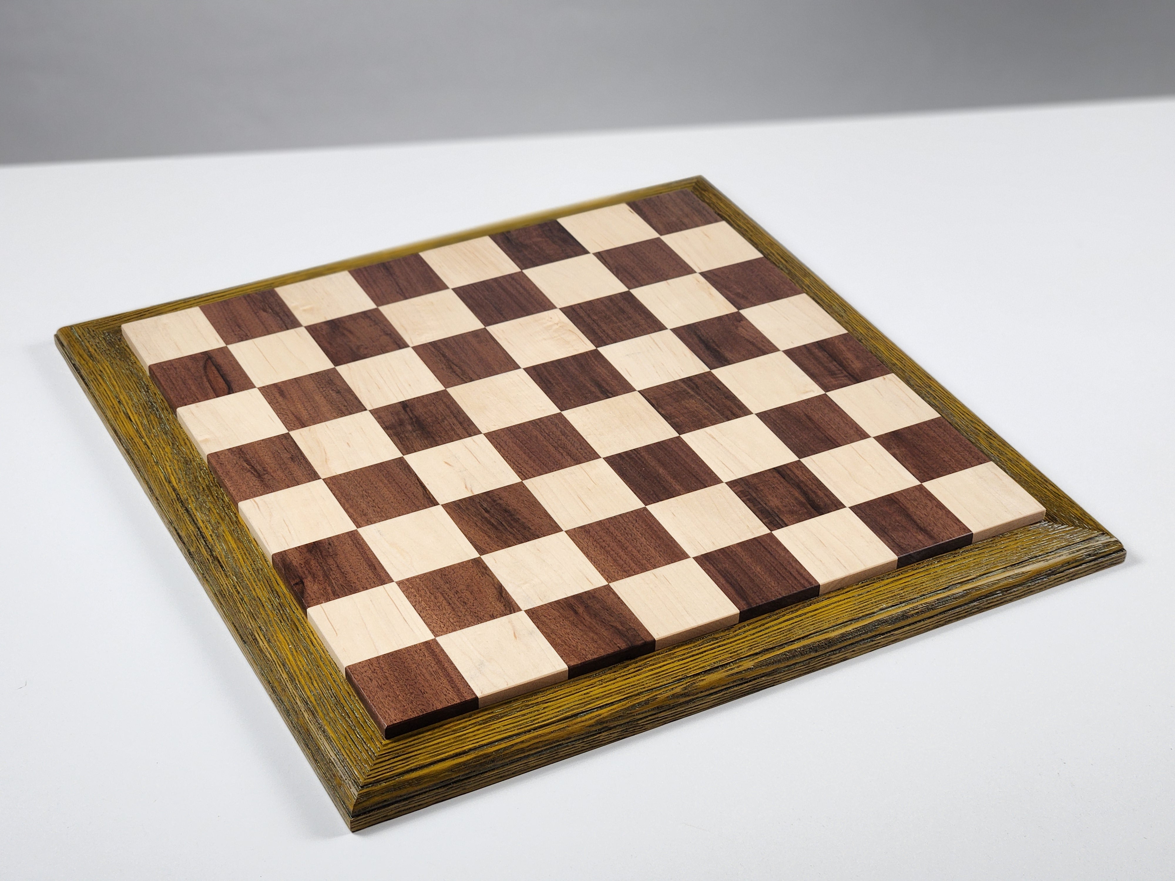 JLP Hardwood Chessboard - Stained Oak Boarder - Board - Chess-House