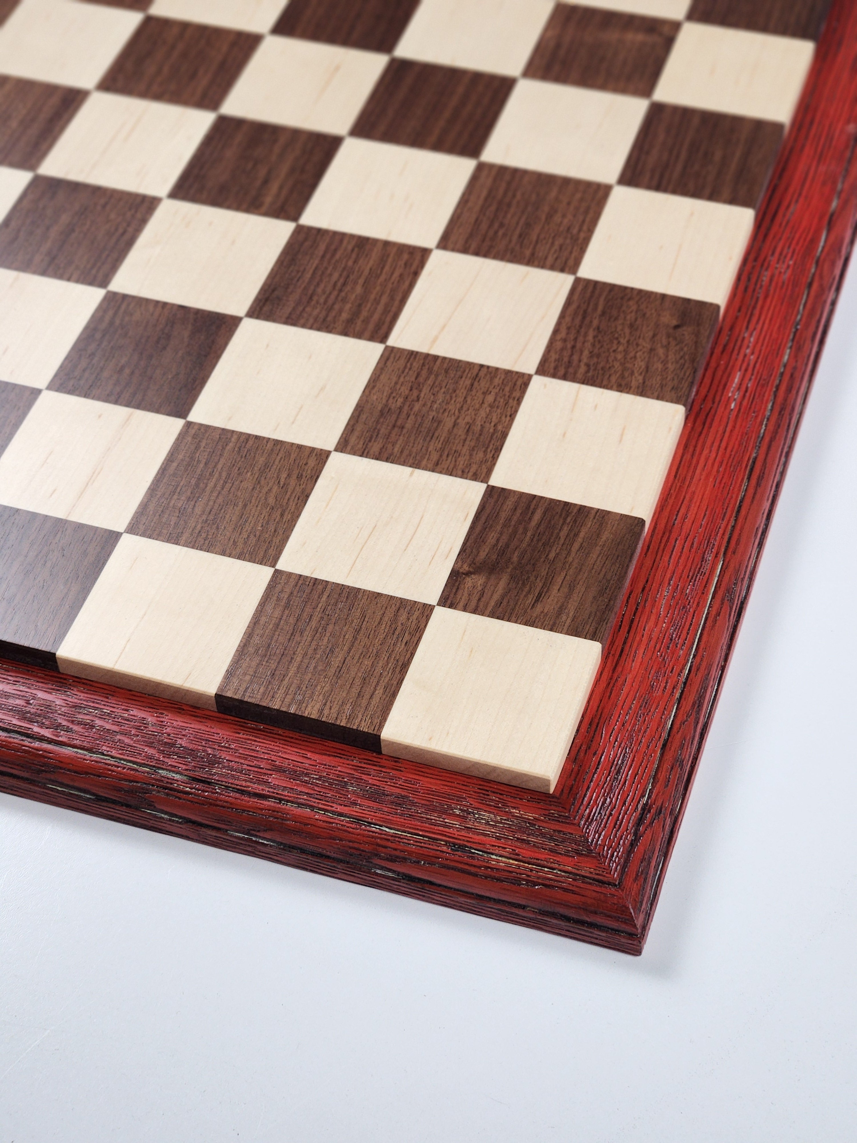 JLP Hardwood Chessboard - Stained Oak Boarder - Board - Chess-House