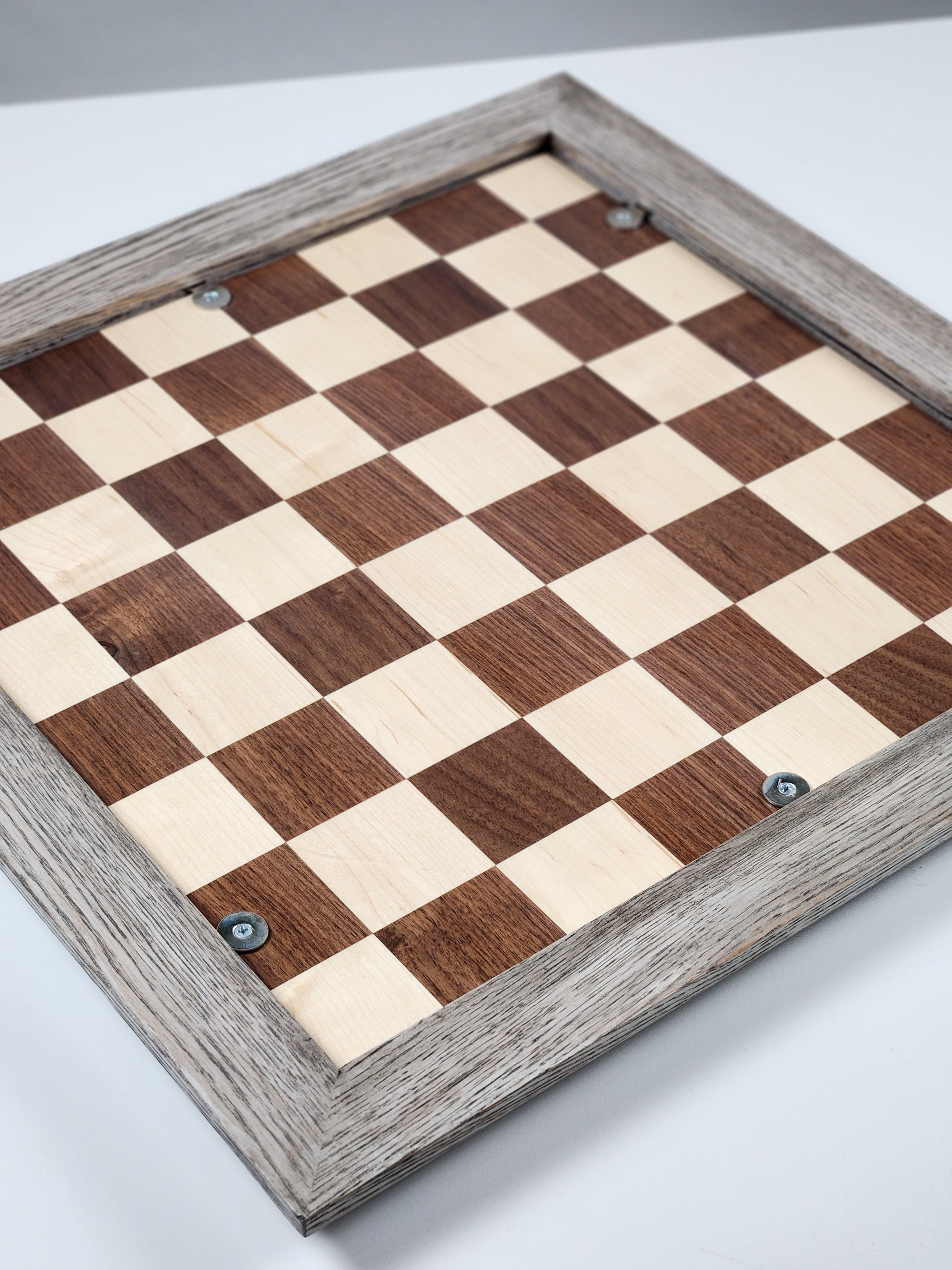 JLP Hardwood Chessboard - Stained Oak Boarder - Board - Chess-House