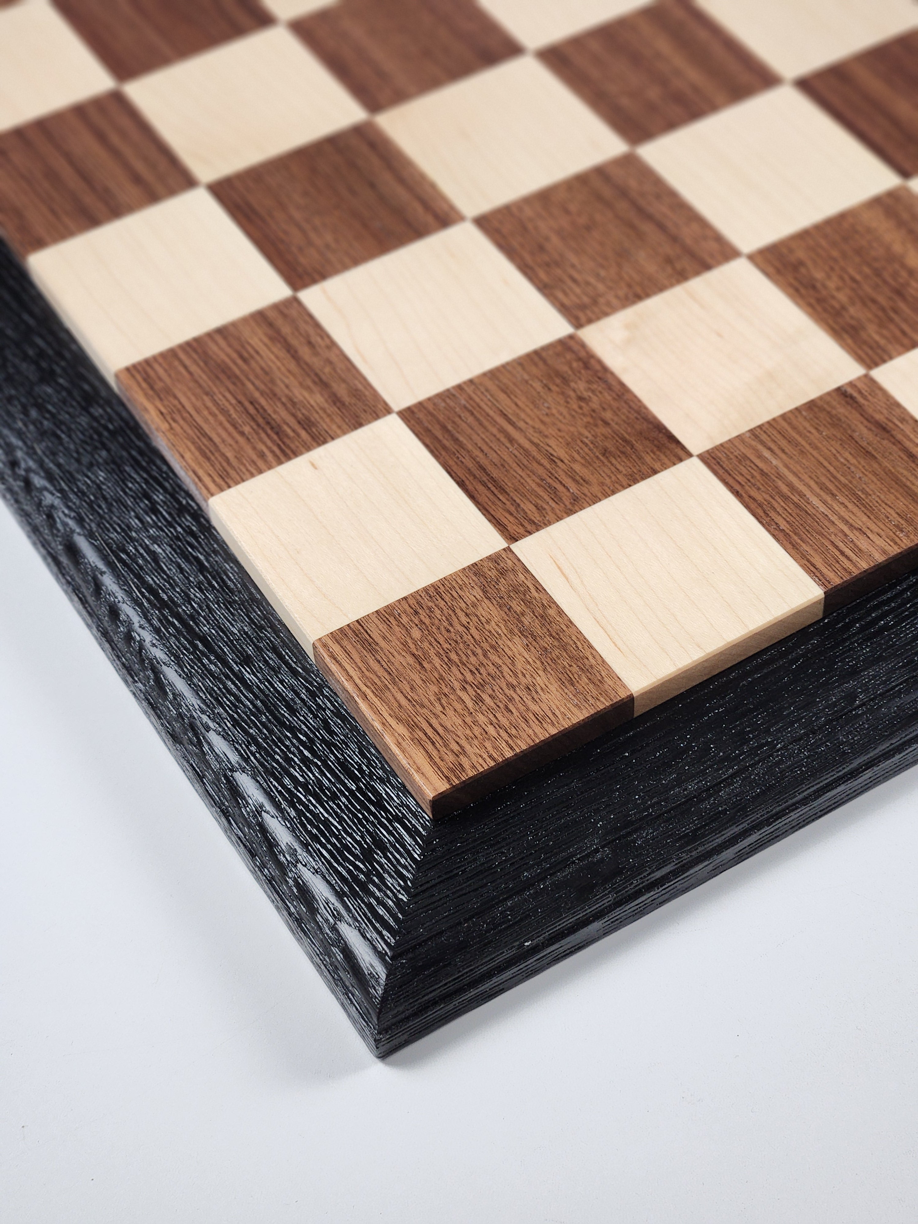 JLP Hardwood Chessboard - Stained Oak Boarder - Board - Chess-House