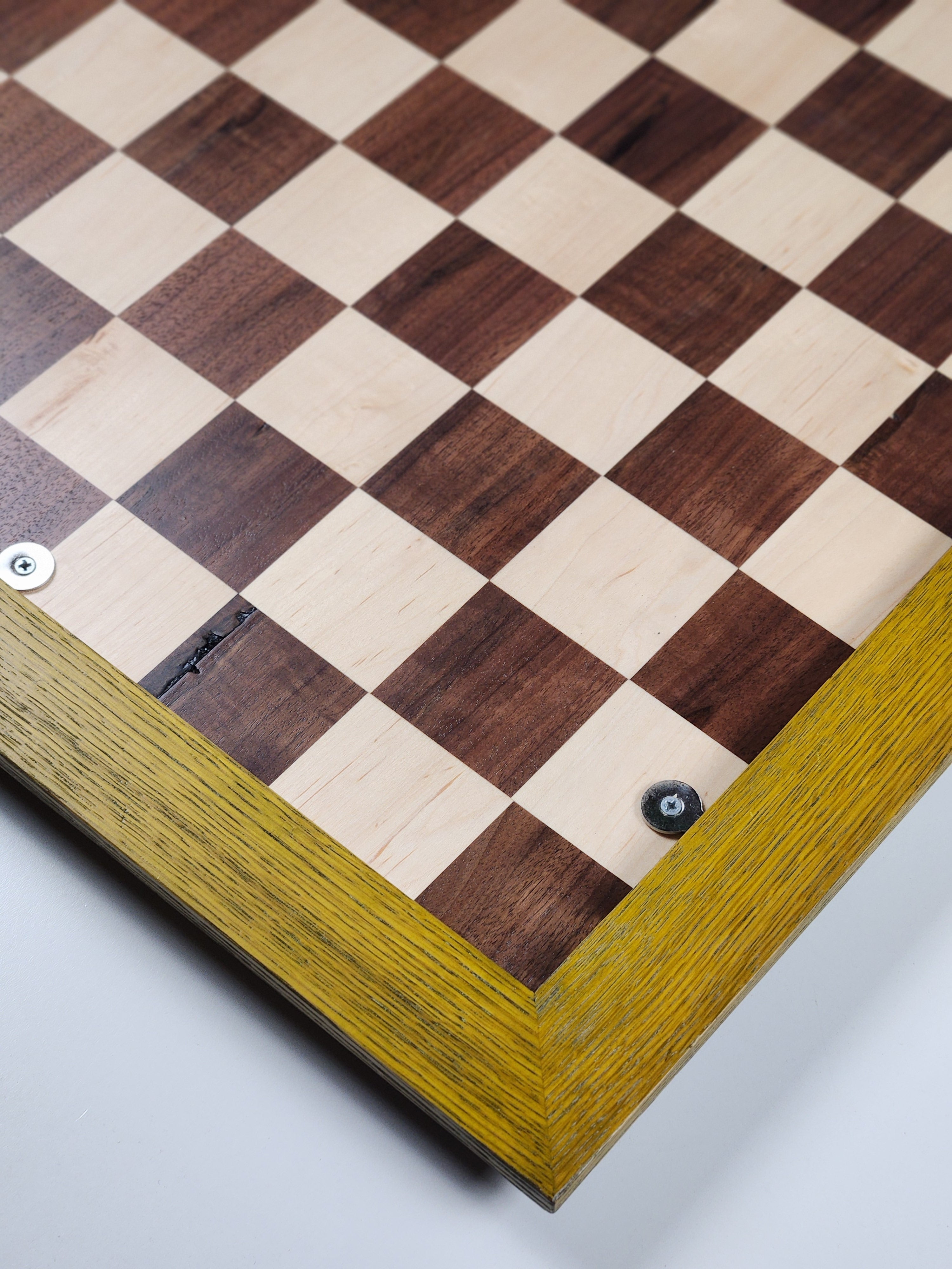 JLP Hardwood Chessboard - Stained Oak Boarder - Board - Chess-House