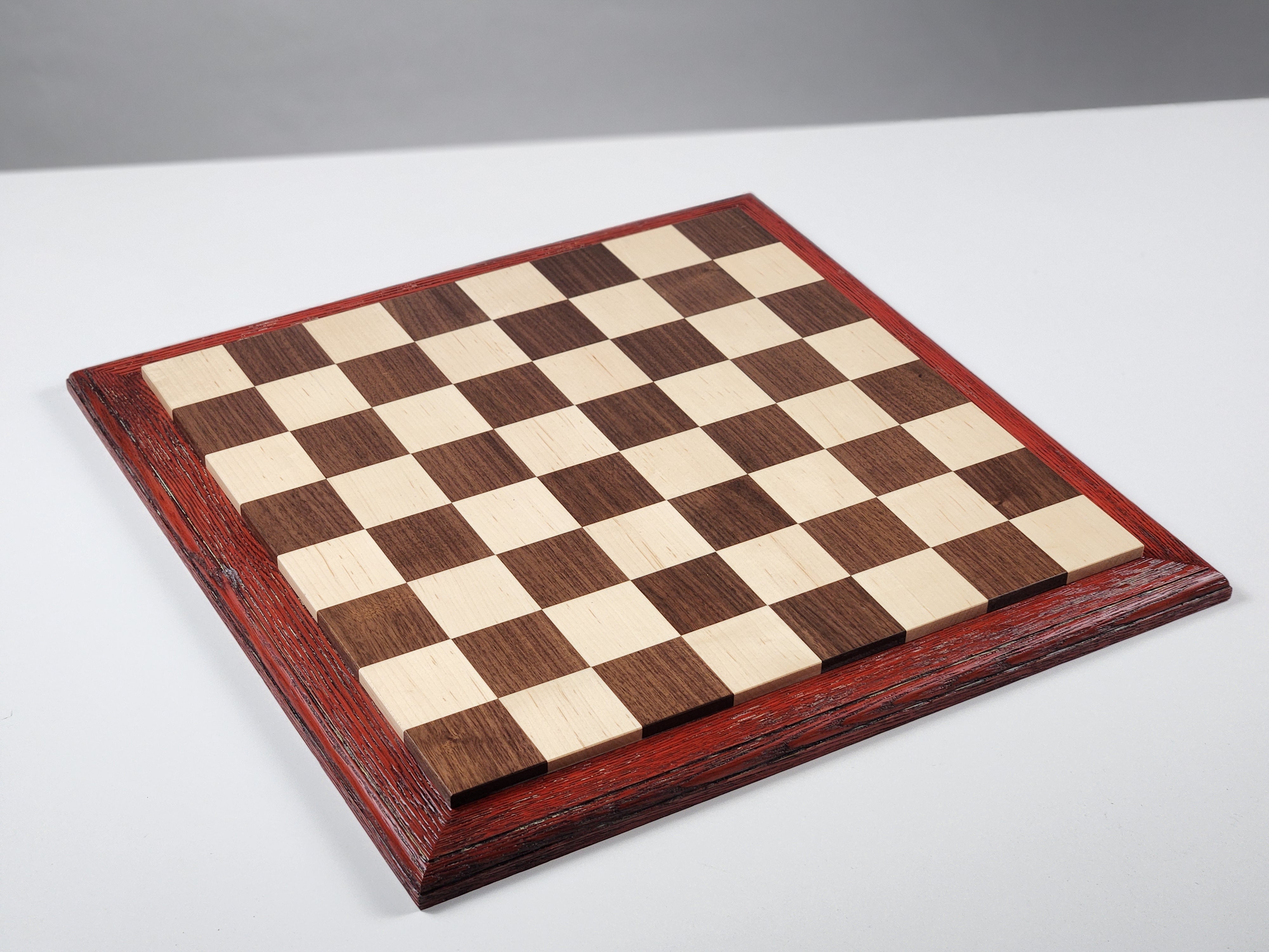 JLP Hardwood Chessboard - Stained Oak Boarder - Board - Chess-House