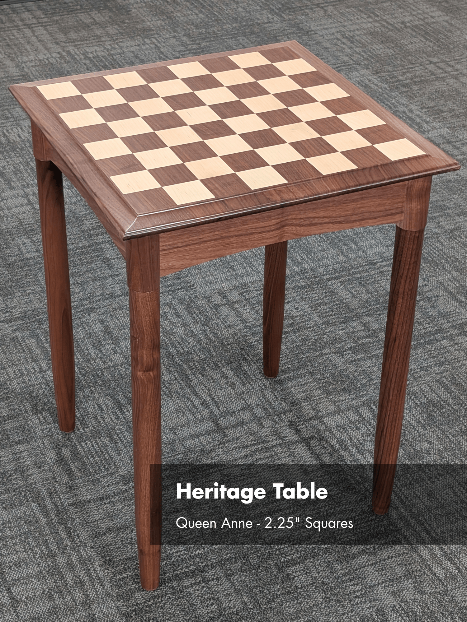 JLP Heritage Chess Table in Walnut Maple Hardwoods - US Handcrafted - Table - Chess-House