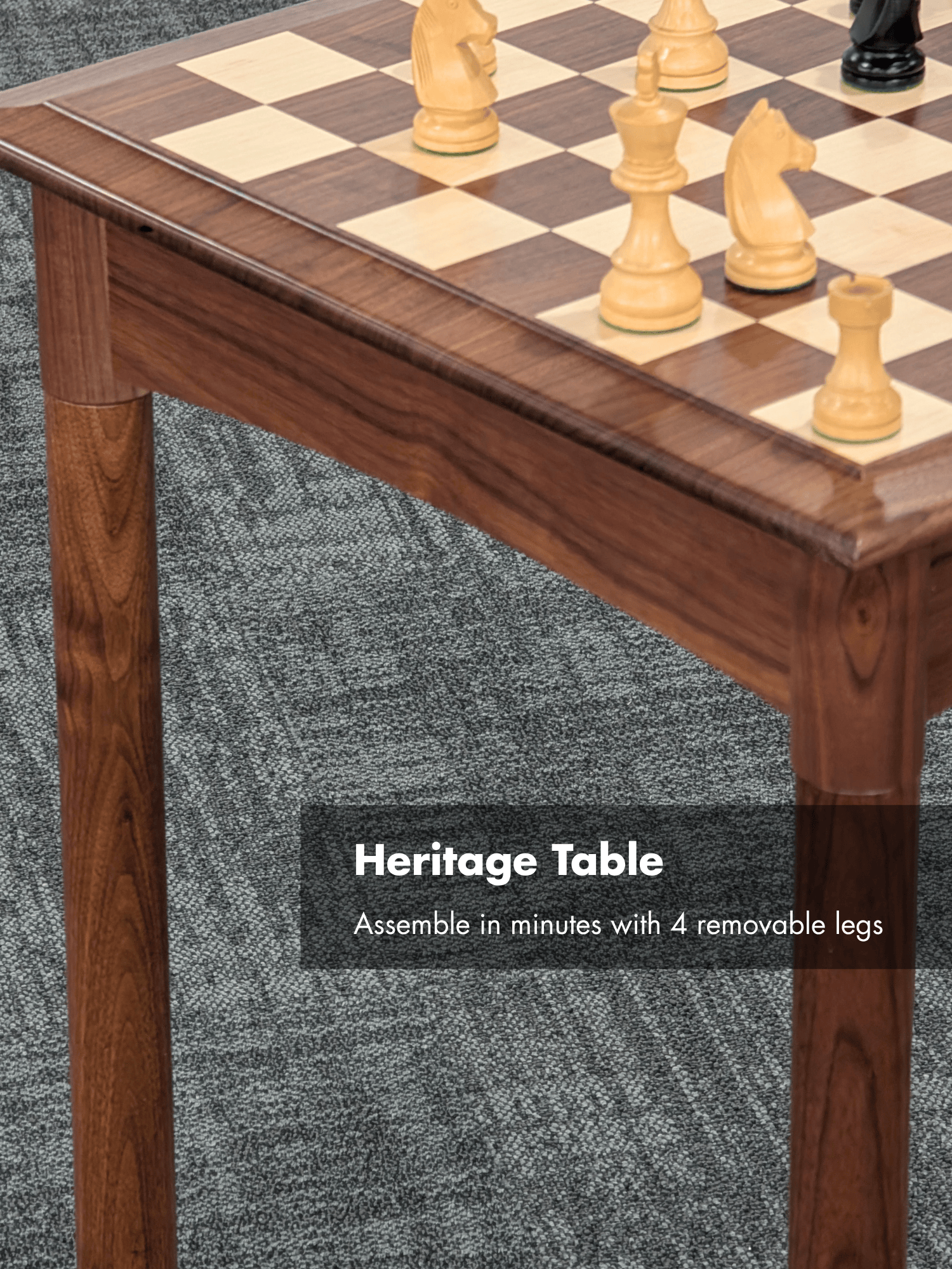 JLP Heritage Chess Table in Walnut Maple Hardwoods - US Handcrafted - Table - Chess-House
