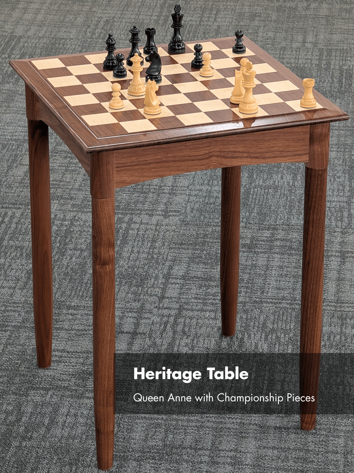 JLP Heritage Chess Table in Walnut Maple Hardwoods - US Handcrafted - Table - Chess-House