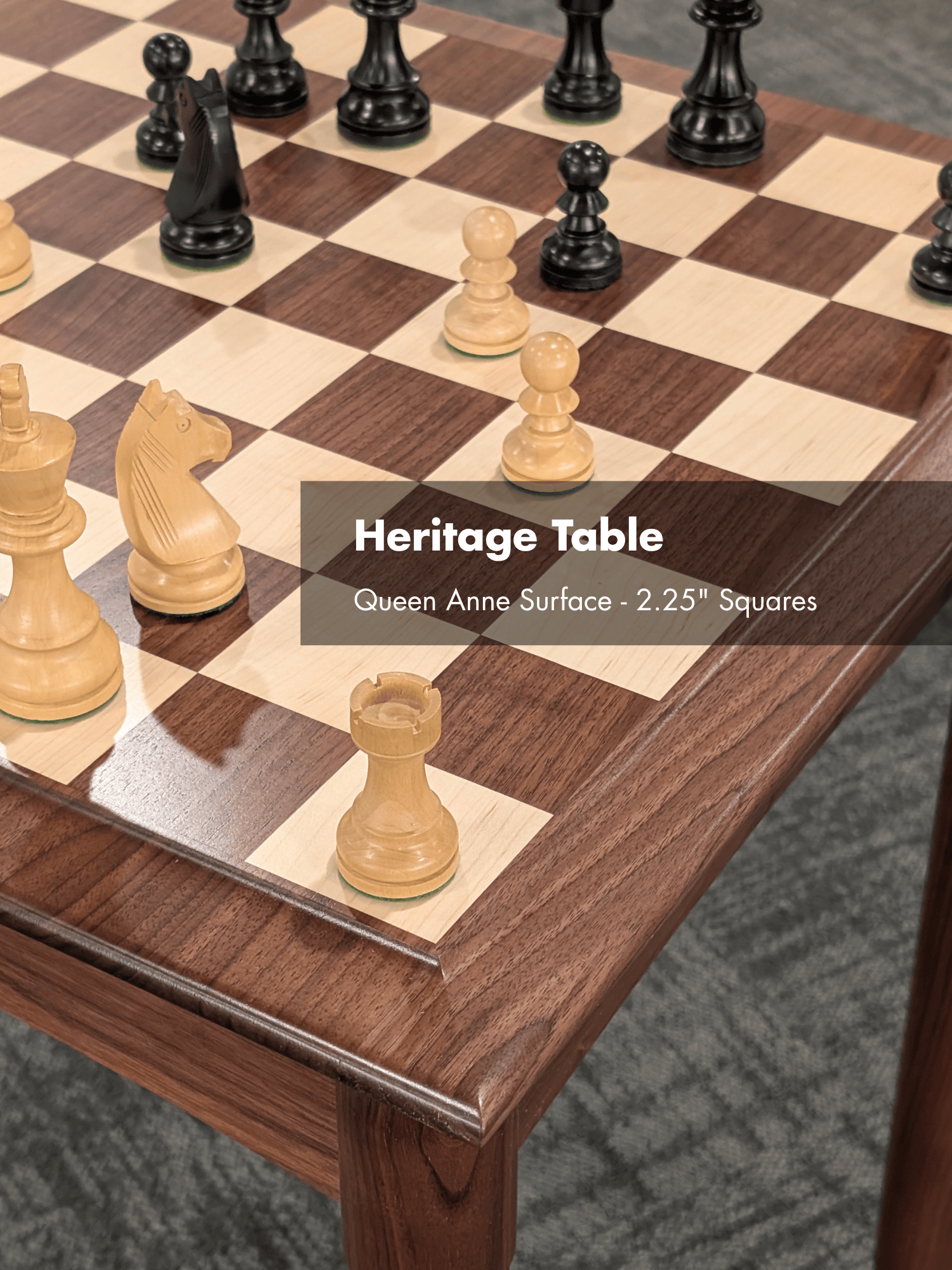 JLP Heritage Chess Table in Walnut Maple Hardwoods - US Handcrafted - Table - Chess-House