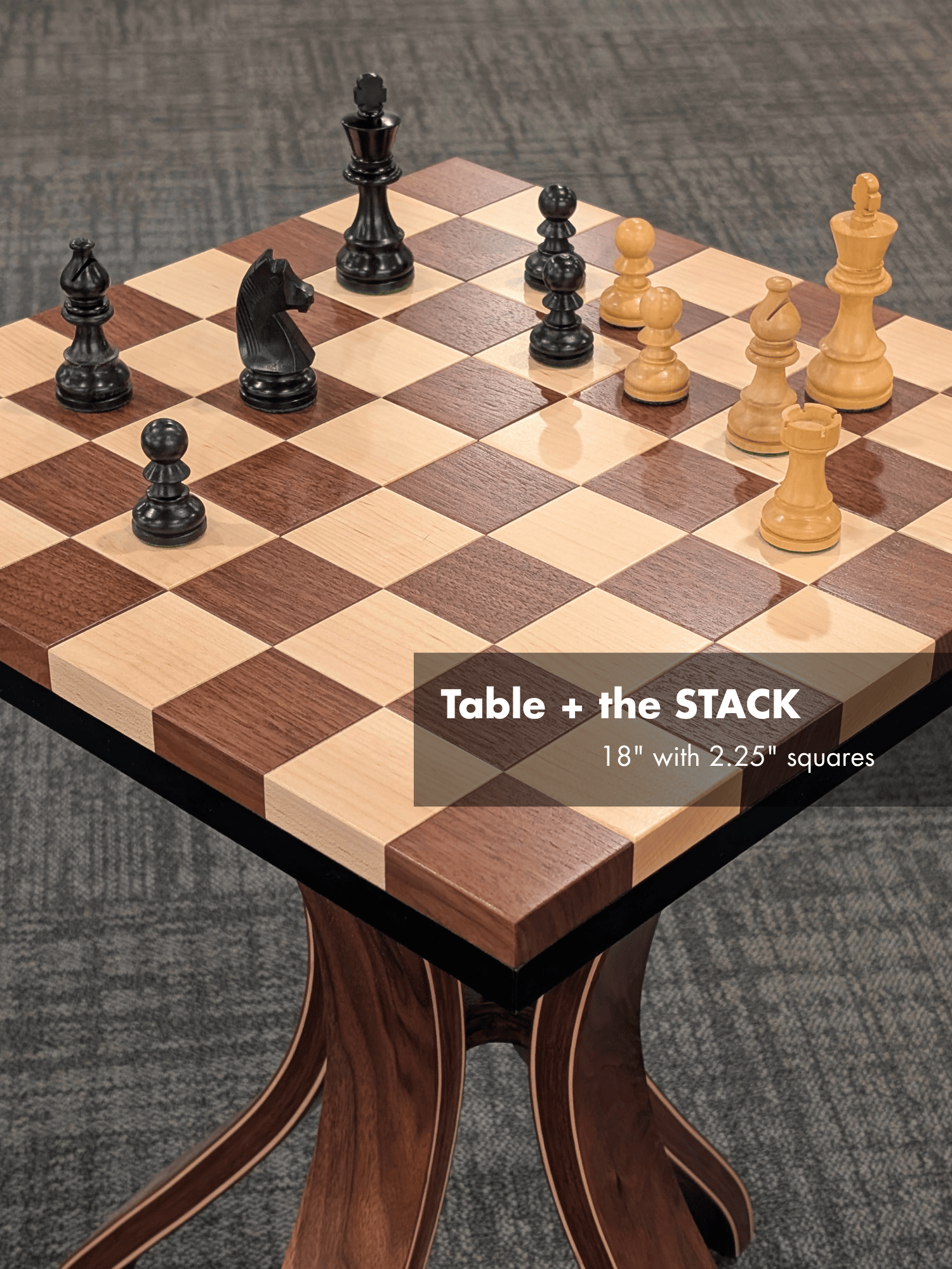 JLP Signature Chess Table in Walnut Maple Hardwoods - Table - Chess-House