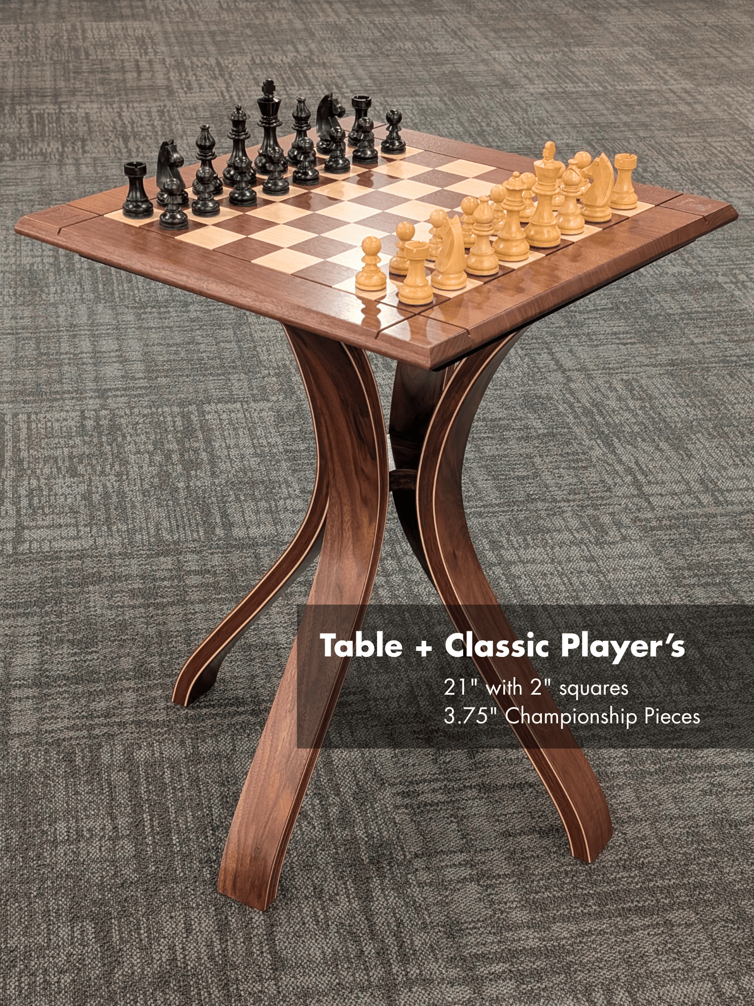 JLP Signature Chess Table in Walnut Maple Hardwoods - Table - Chess-House