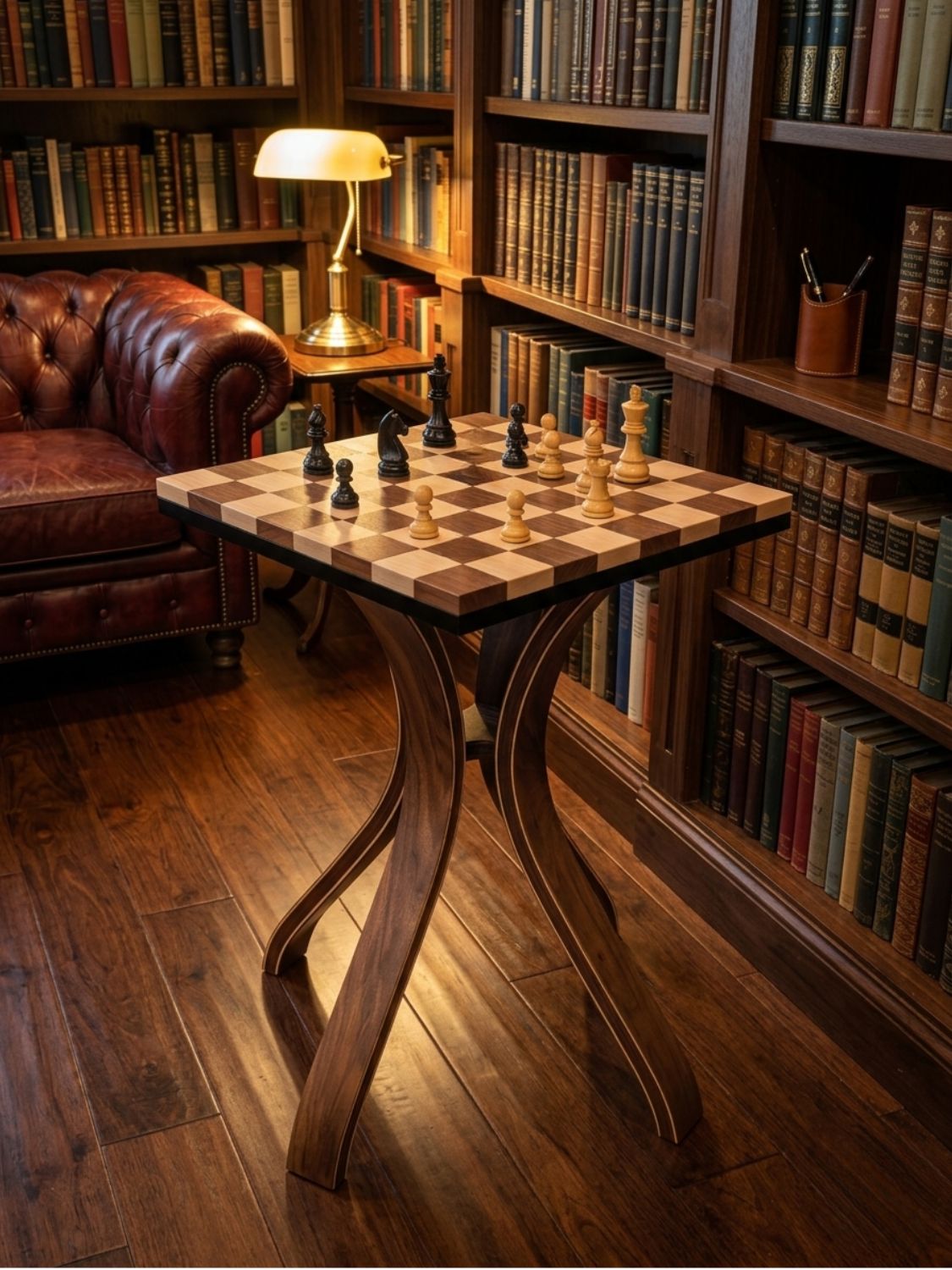 JLP Signature Chess Table in Walnut Maple Hardwoods - Table - Chess-House
