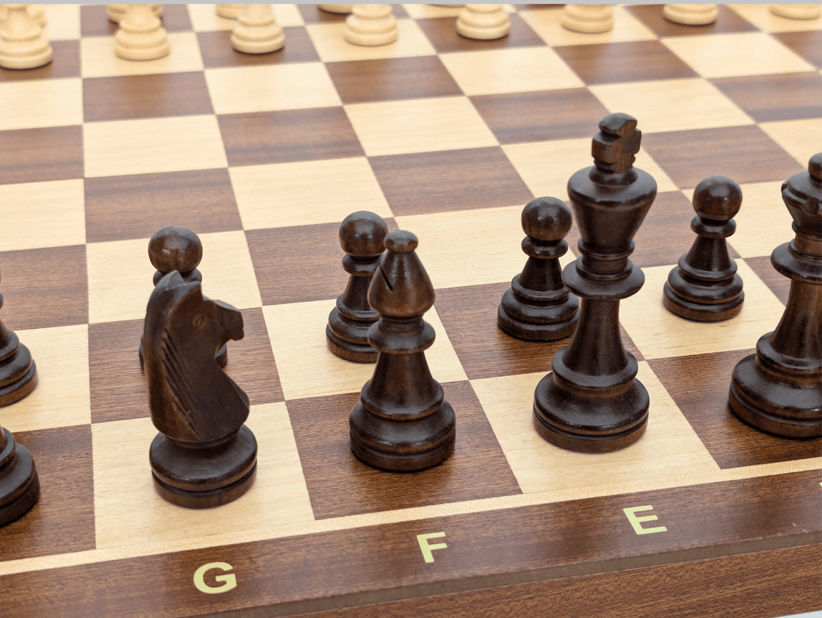 SINGLE REPLACEMENT PIECES: 20.5" Folding Mahogany Maple Wooden Chess Set - Parts - Chess-House