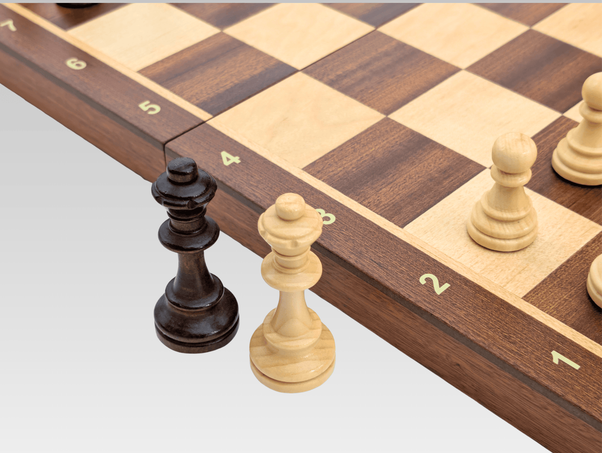 SINGLE REPLACEMENT PIECES: 20.5" Folding Mahogany Maple Wooden Chess Set - Parts - Chess-House