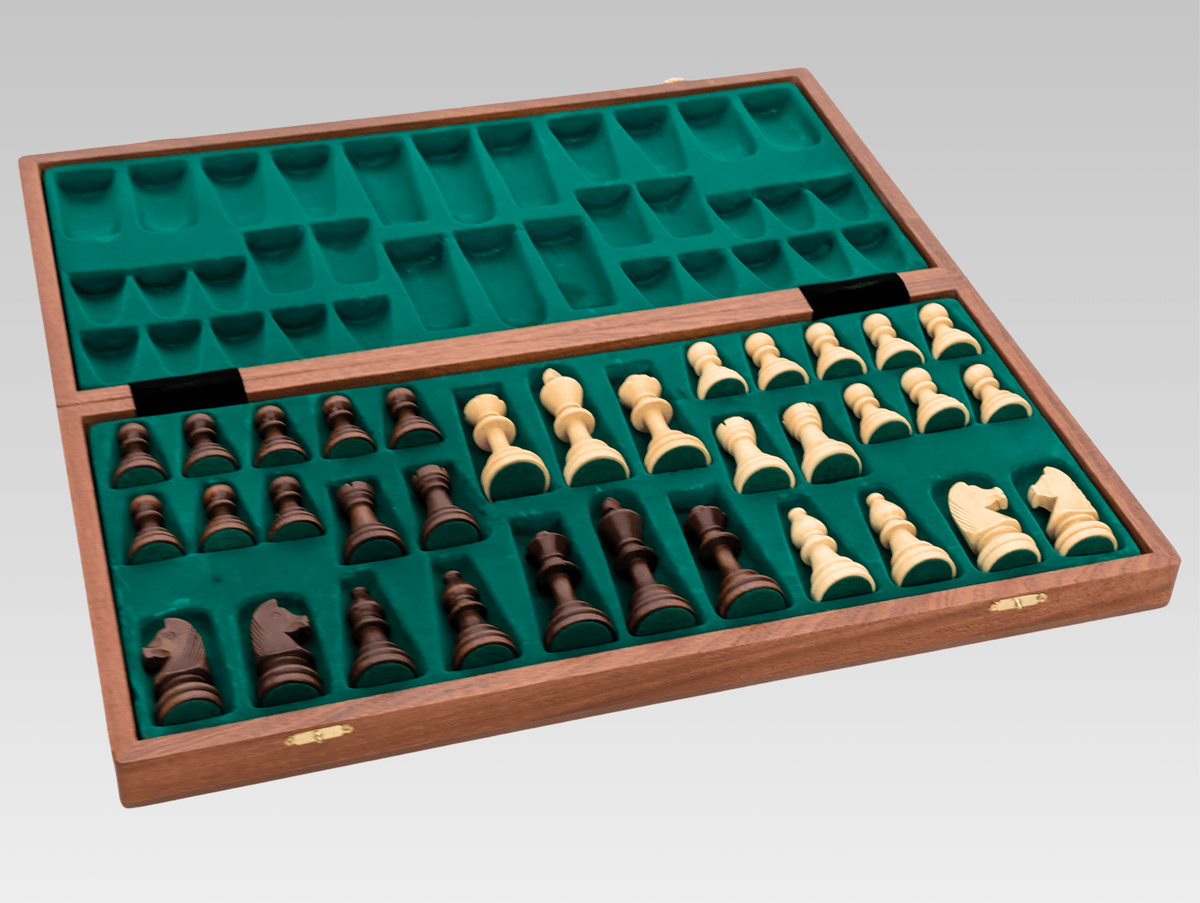 SINGLE REPLACEMENT PIECES: 20.5" Folding Mahogany Maple Wooden Chess Set - Parts - Chess-House