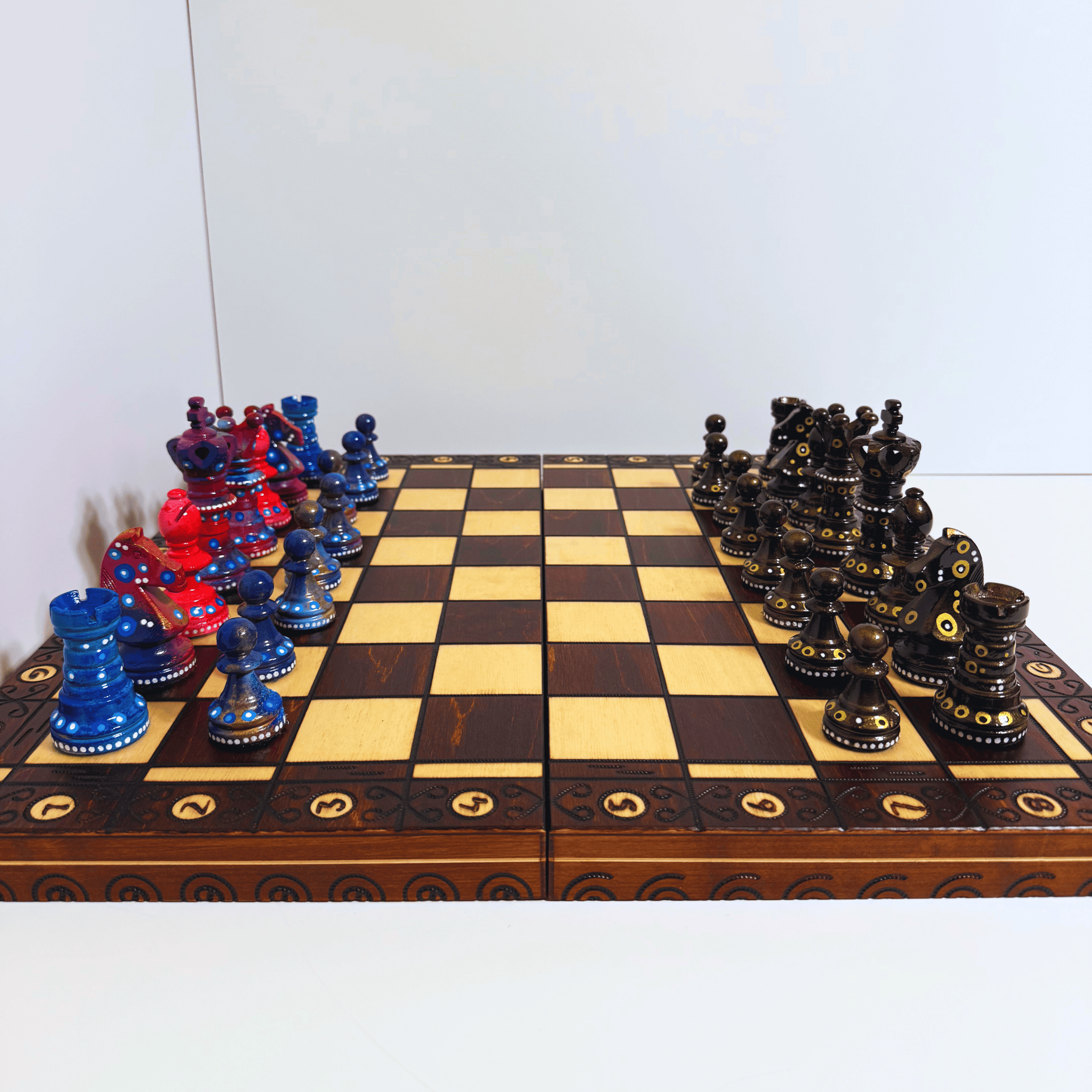 The Articulate - Sydney Gruber Painted 21" Ambassador Chess Set #17 - Chess Set - Chess-House