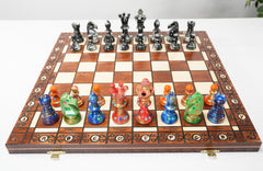 The Hero's Entrance - Sydney Gruber Painted 21" Ambassador Chess Set #15 - Chess Set - Chess-House