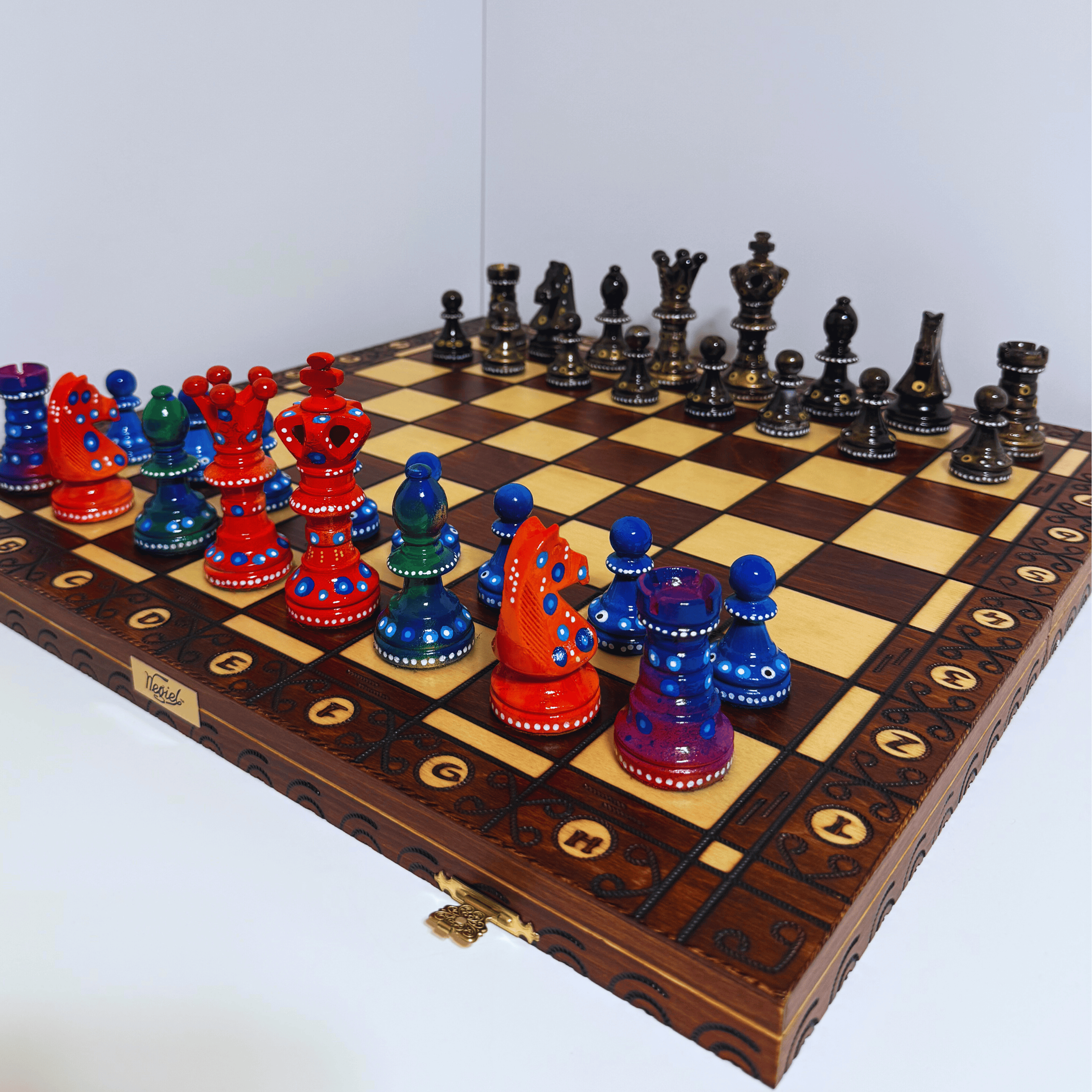 The Optimist - Sydney Gruber Painted 21" Ambassador Chess Set #18 - Chess Set - Chess-House