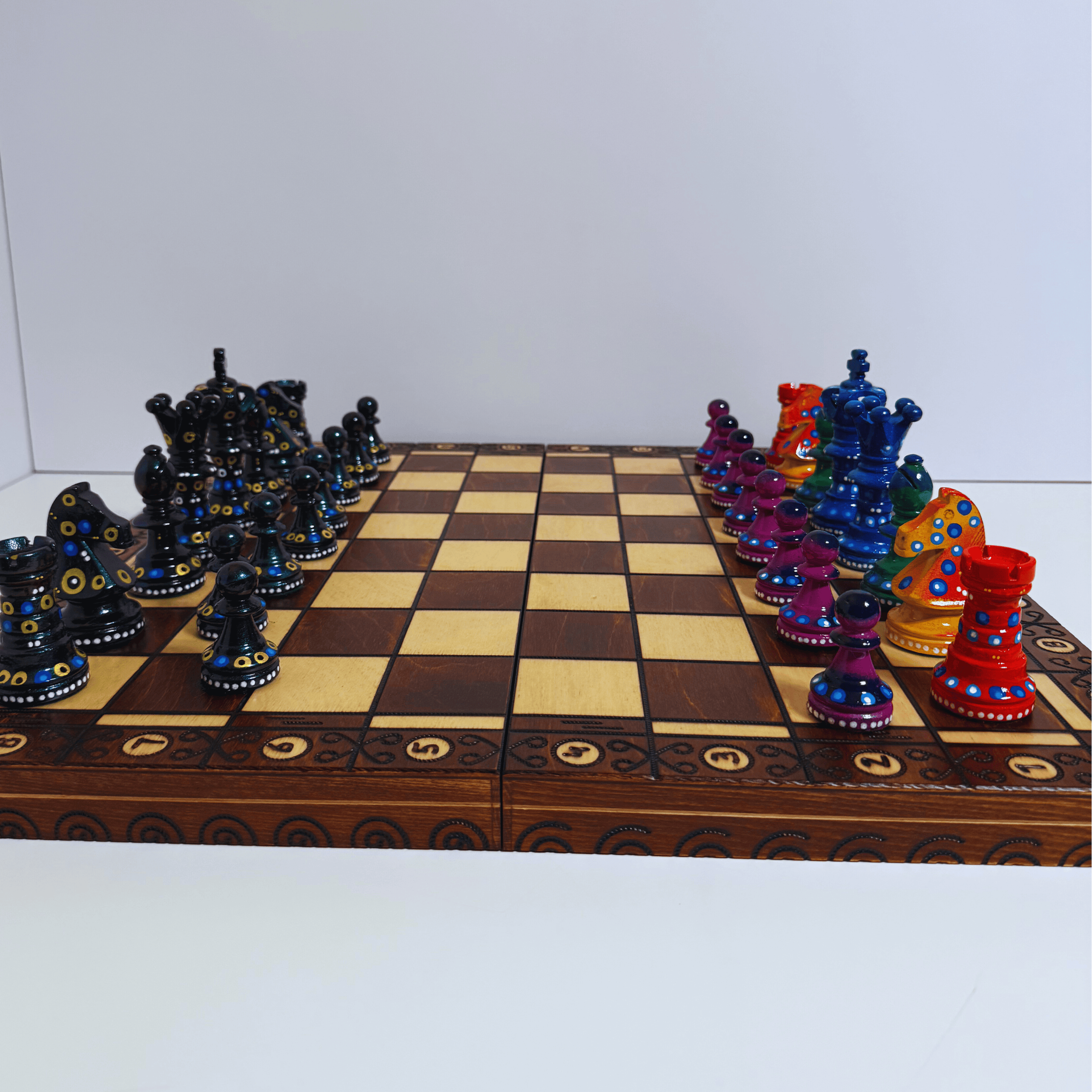 The Persuasive - Sydney Gruber Painted 21" Ambassador Chess Set #19 - Chess Set - Chess-House