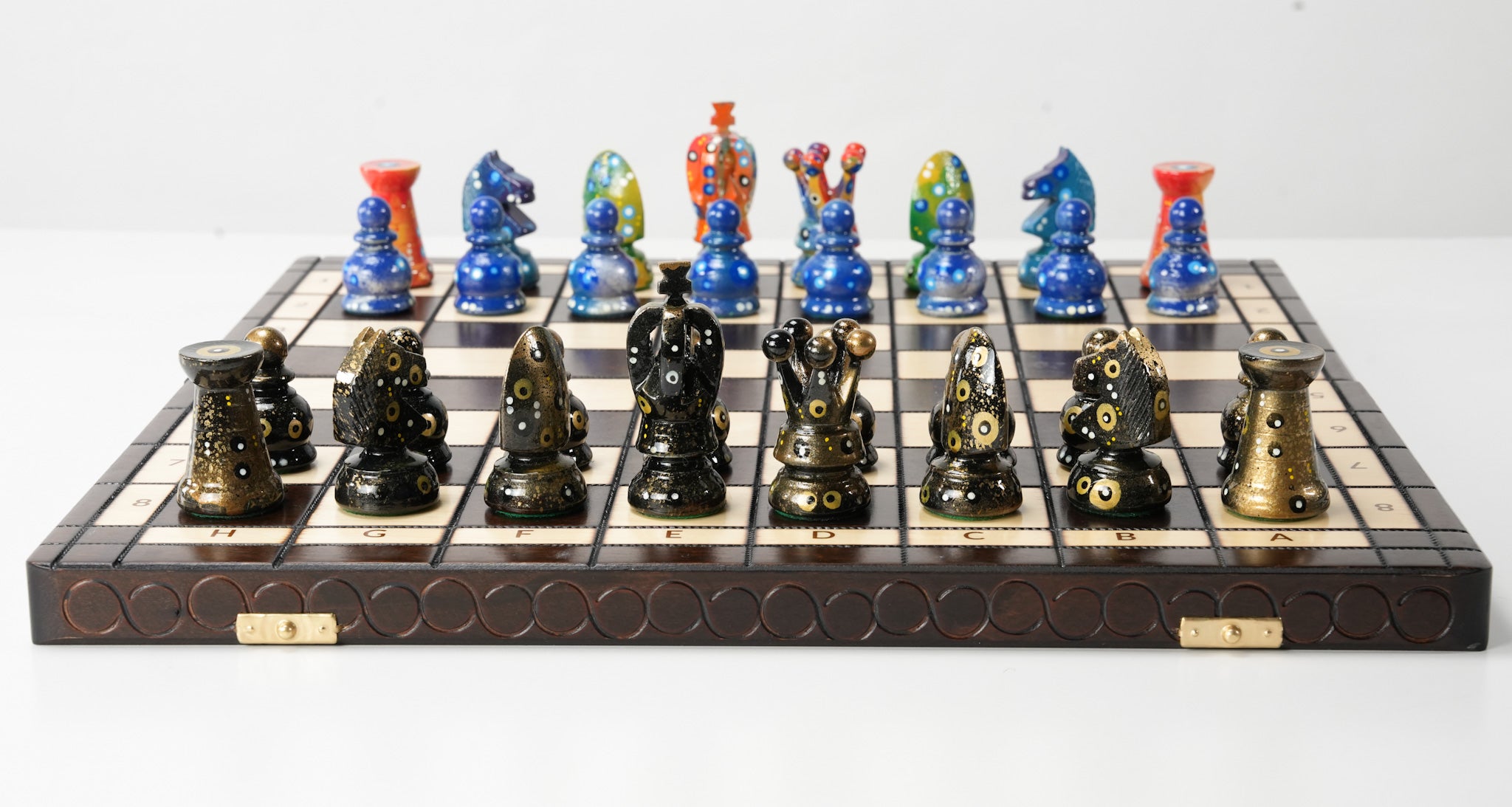 The Purist's Performance - Sydney Gruber Painted 17" Large Kings Chess Set #8 - Chess Set - Chess-House