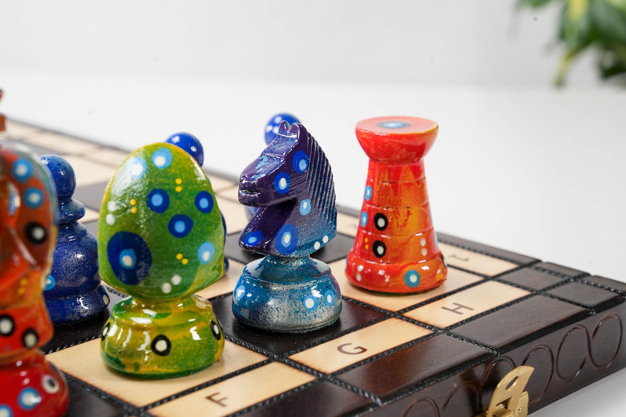 The Purist's Performance - Sydney Gruber Painted 17" Large Kings Chess Set #8 - Chess Set - Chess-House