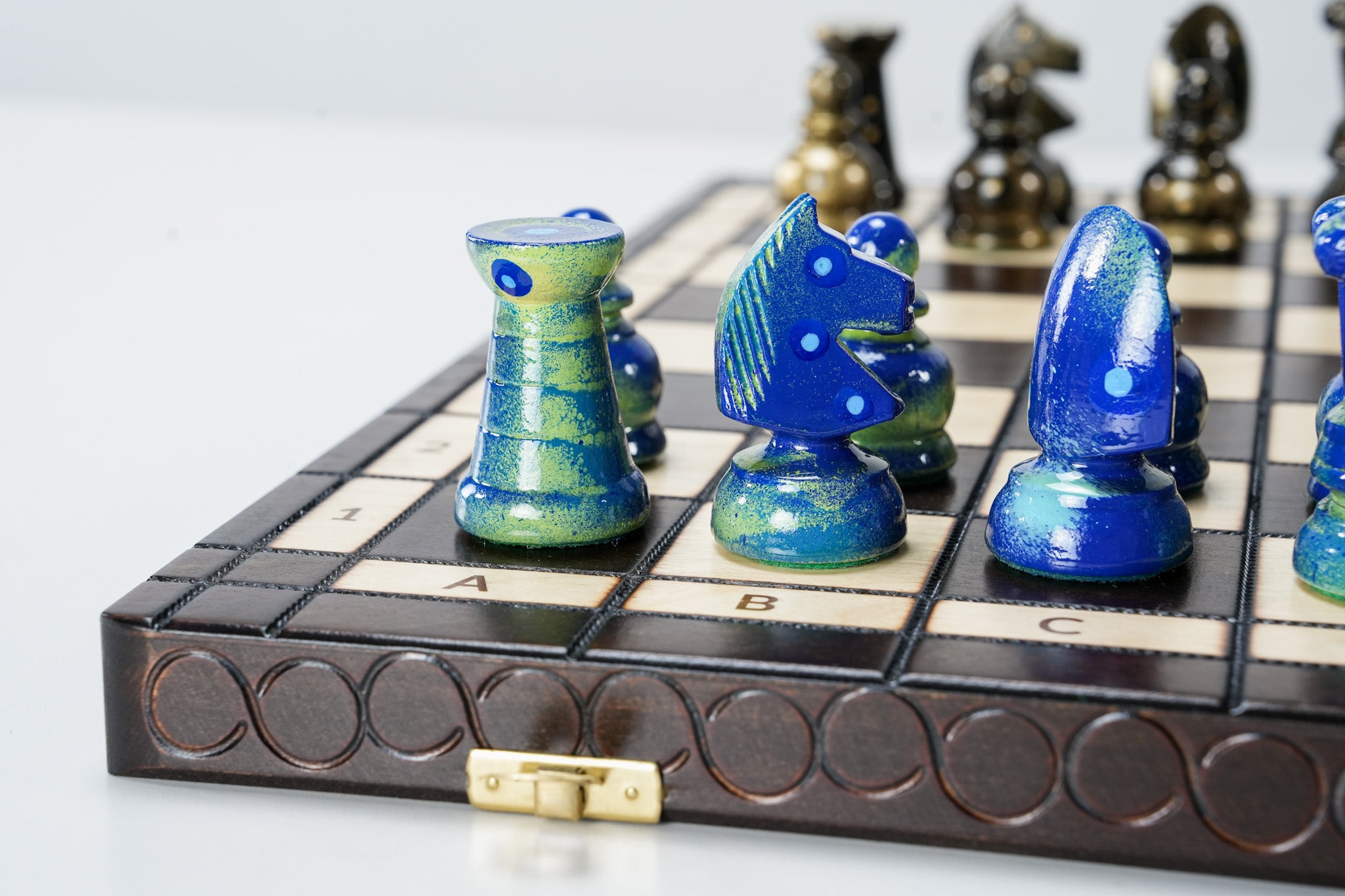 The Smooth Operator - Sydney Gruber Painted 17" Large Kings Chess Set #7 - Chess Set - Chess-House