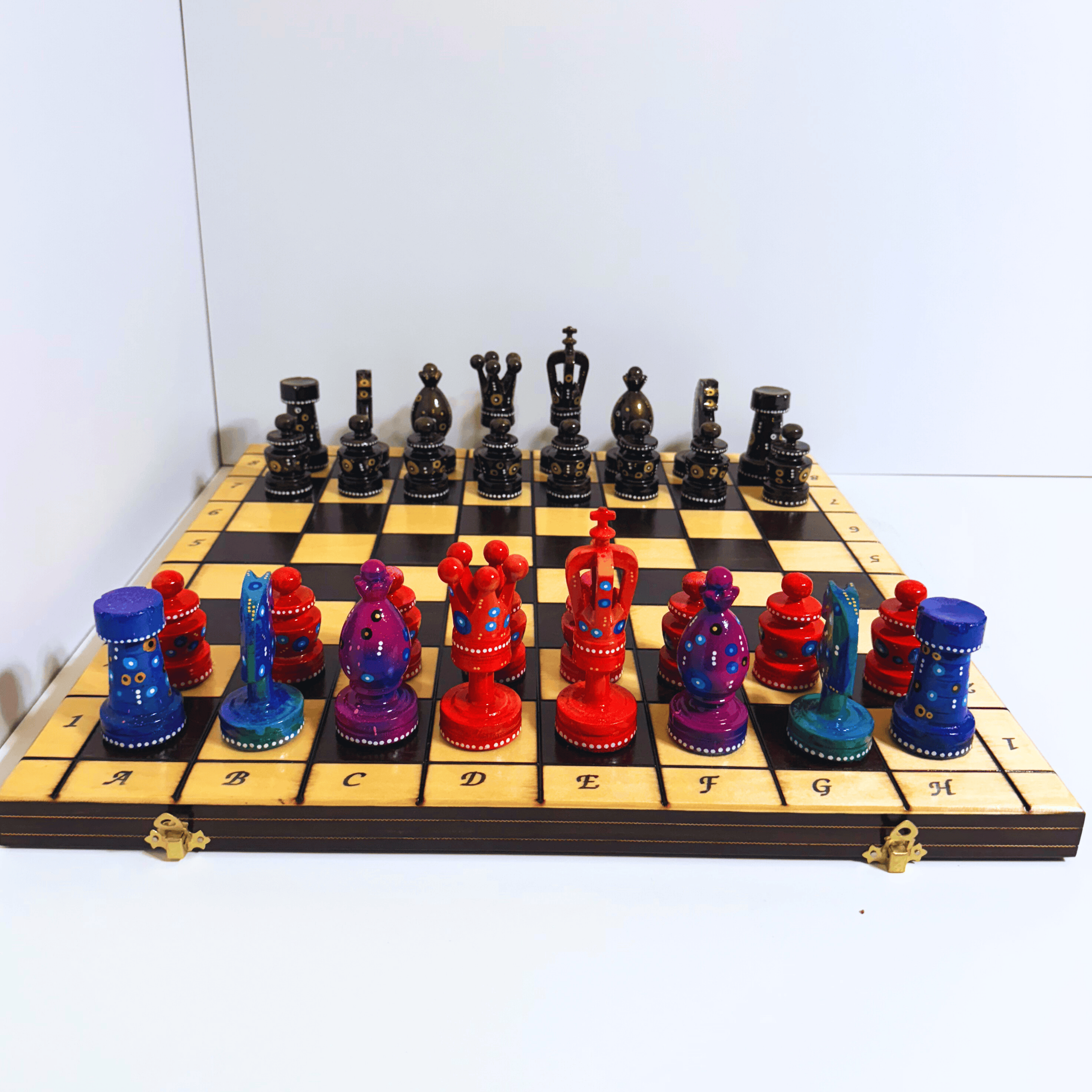The Spirited - Sydney Gruber Painted 20" Large Kings Chess Set #16 - Chess Set - Chess-House