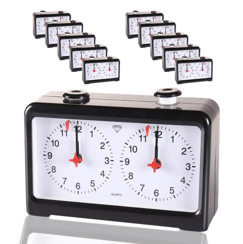 Metal Analog Chess Clock 1-GO Count Up Down Alarm Timer For Game Competition