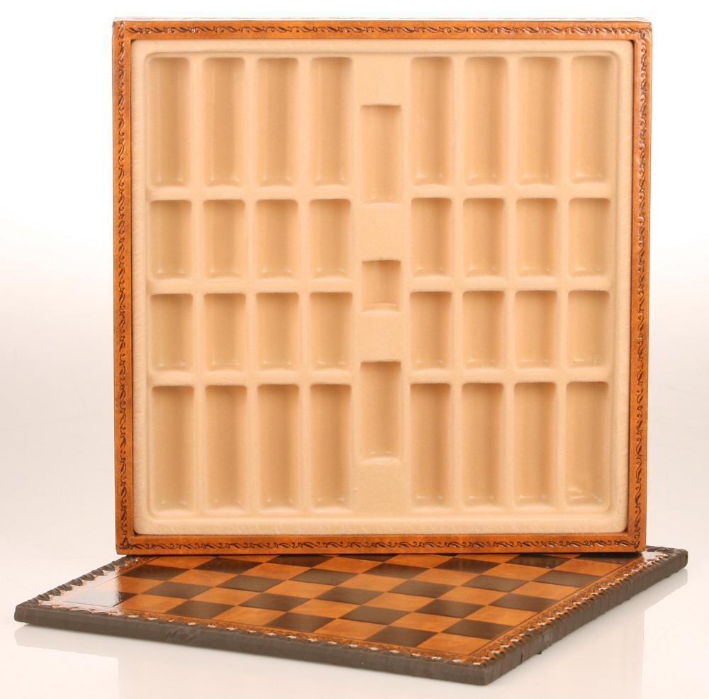 11" Leatherette Cabinet Chess Storage Board - Board - Chess-House