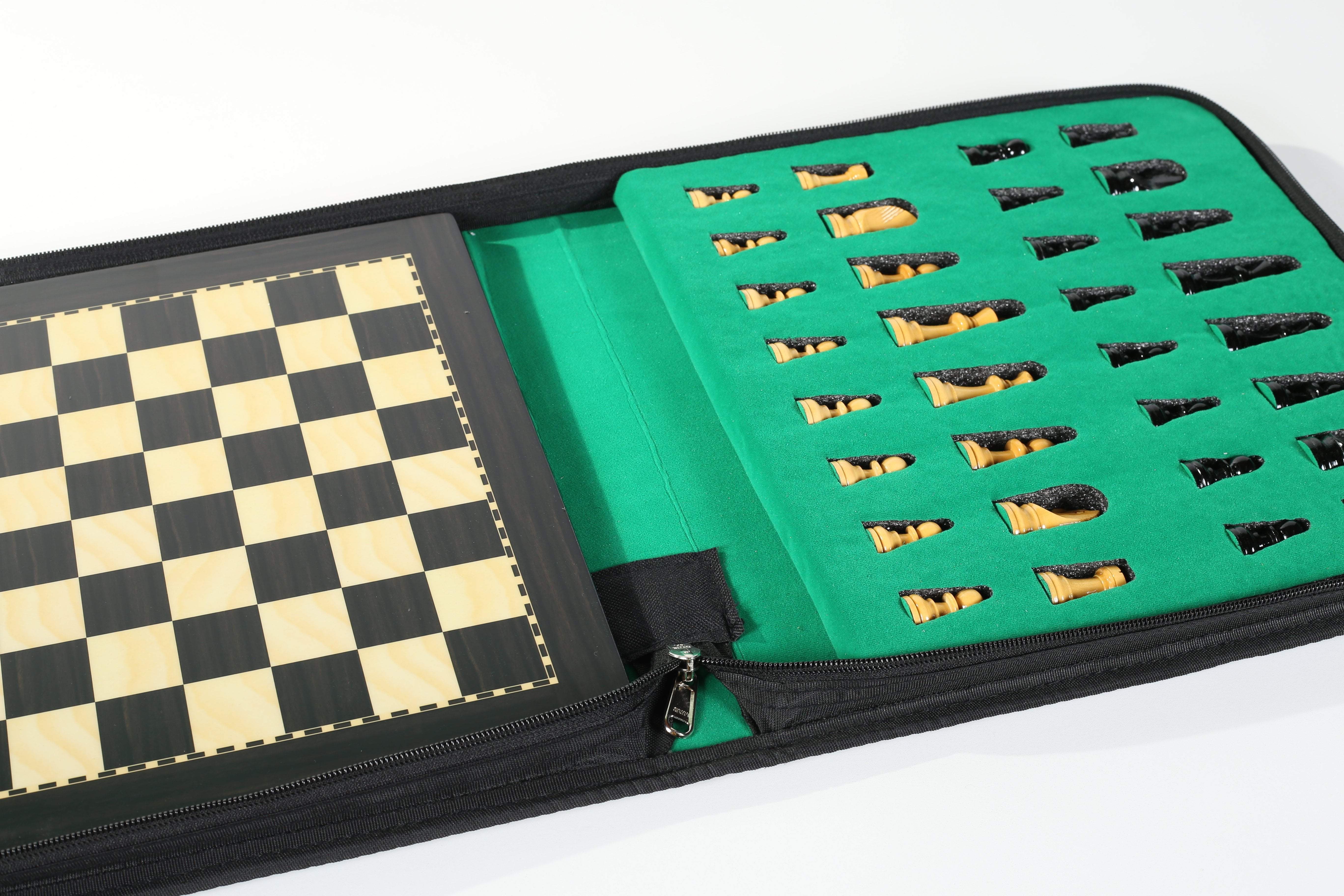 12" Magnetic Travel Chess Set in Black and Boxwood - Chess Set - Chess-House