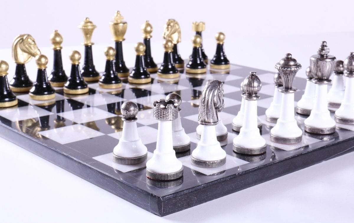 13" Onyx Chess Set with Florentine Pieces - Chess Set - Chess-House