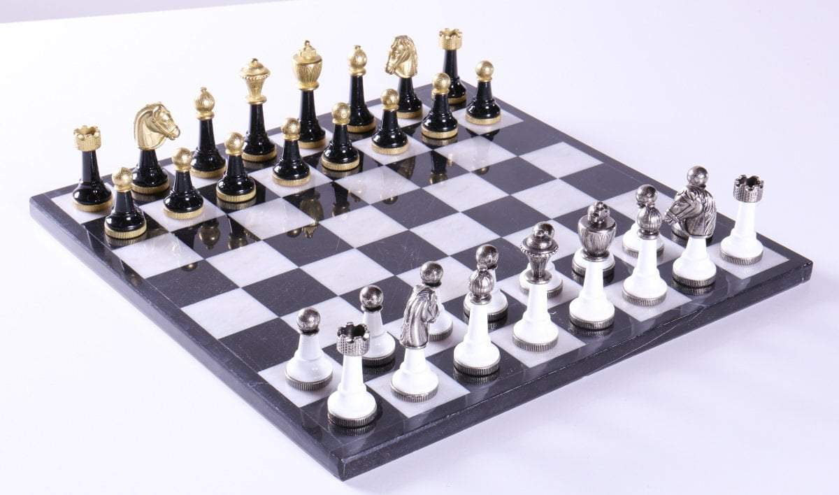 13" Onyx Chess Set with Florentine Pieces - Chess Set - Chess-House