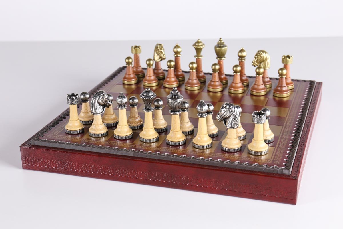 14" Florentine Metal Chess Set and Storage Chest - Chess Set - Chess-House