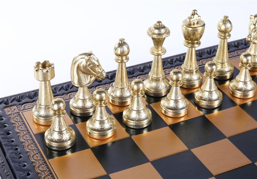 14" Florentine Metal Chess Set and Storage Chest - Italy - Chess Set - Chess-House