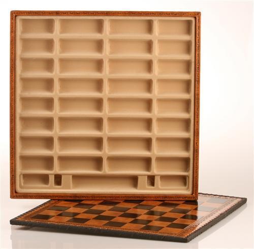 14" Leatherette Cabinet Chess Storage Board - Board - Chess-House