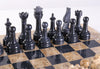 15" Coral Stone & Black Marble Chess Set - Chess Set - Chess-House