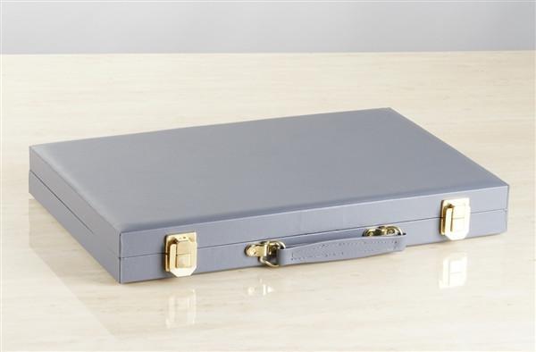 15" Grey Vinyl Backgammon Set - Chess Set - Chess-House