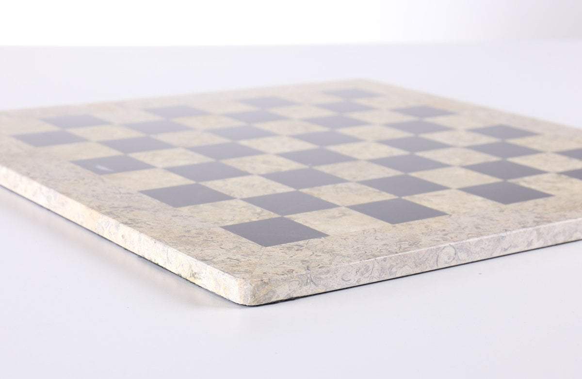 16" Marble Chess Board in Coral & Black Board